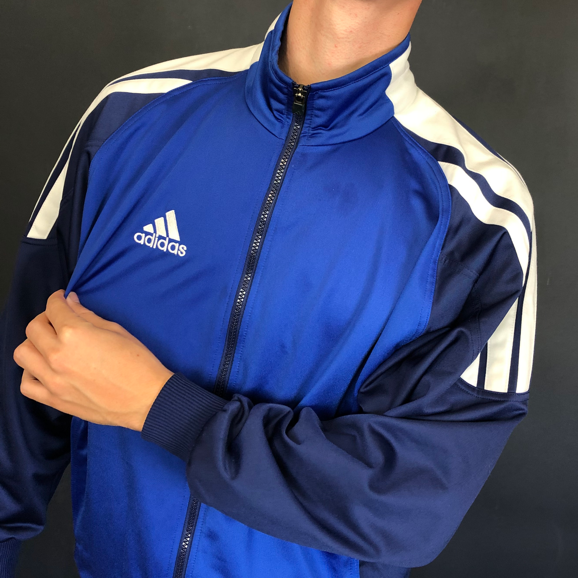 VINTAGE ADIDAS TRACK JACKET - LARGE - Vintique Clothing