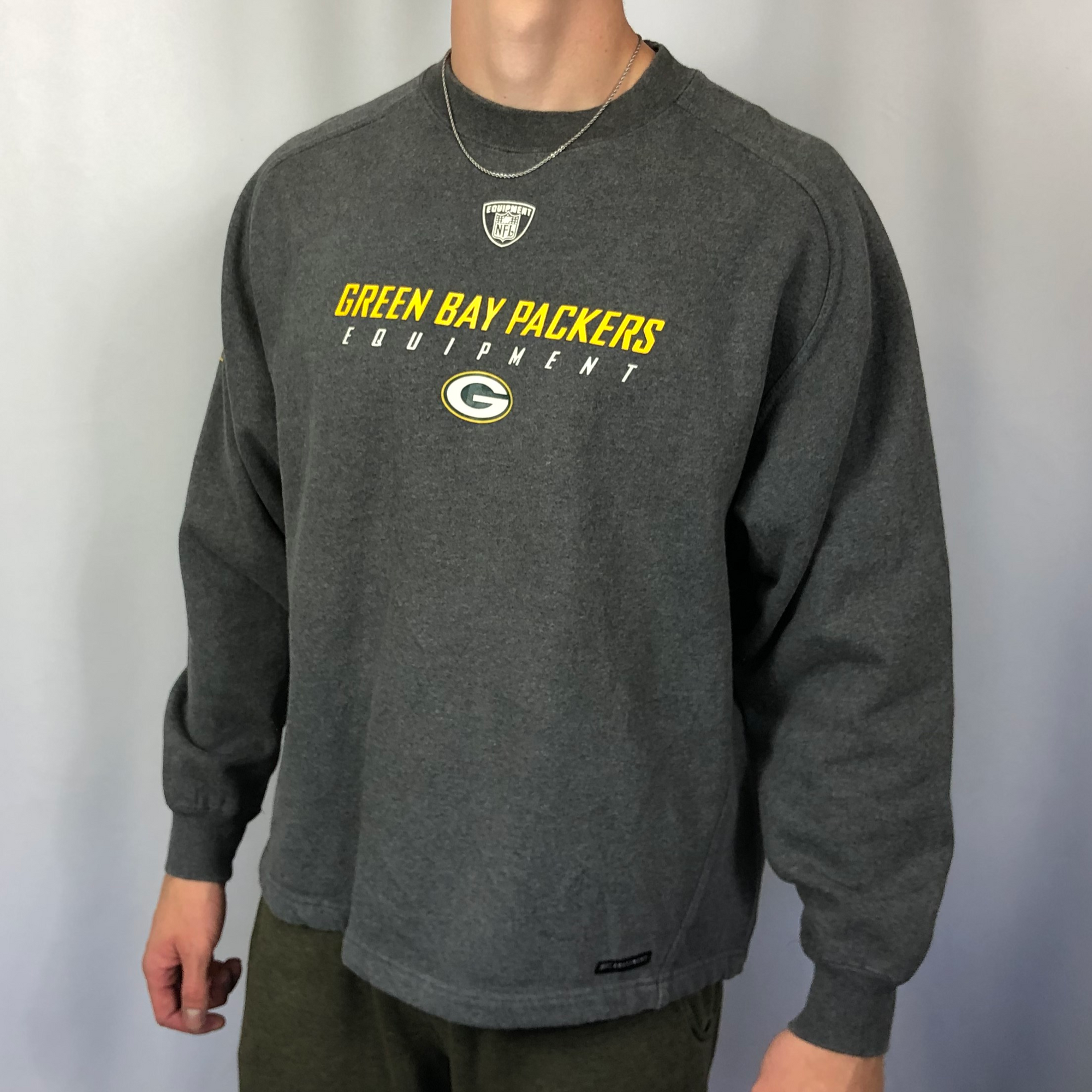 Vintage Reebok Green Bay Packers Sweatshirt - Large