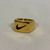 Square Swoosh Ring in Yellow Gold