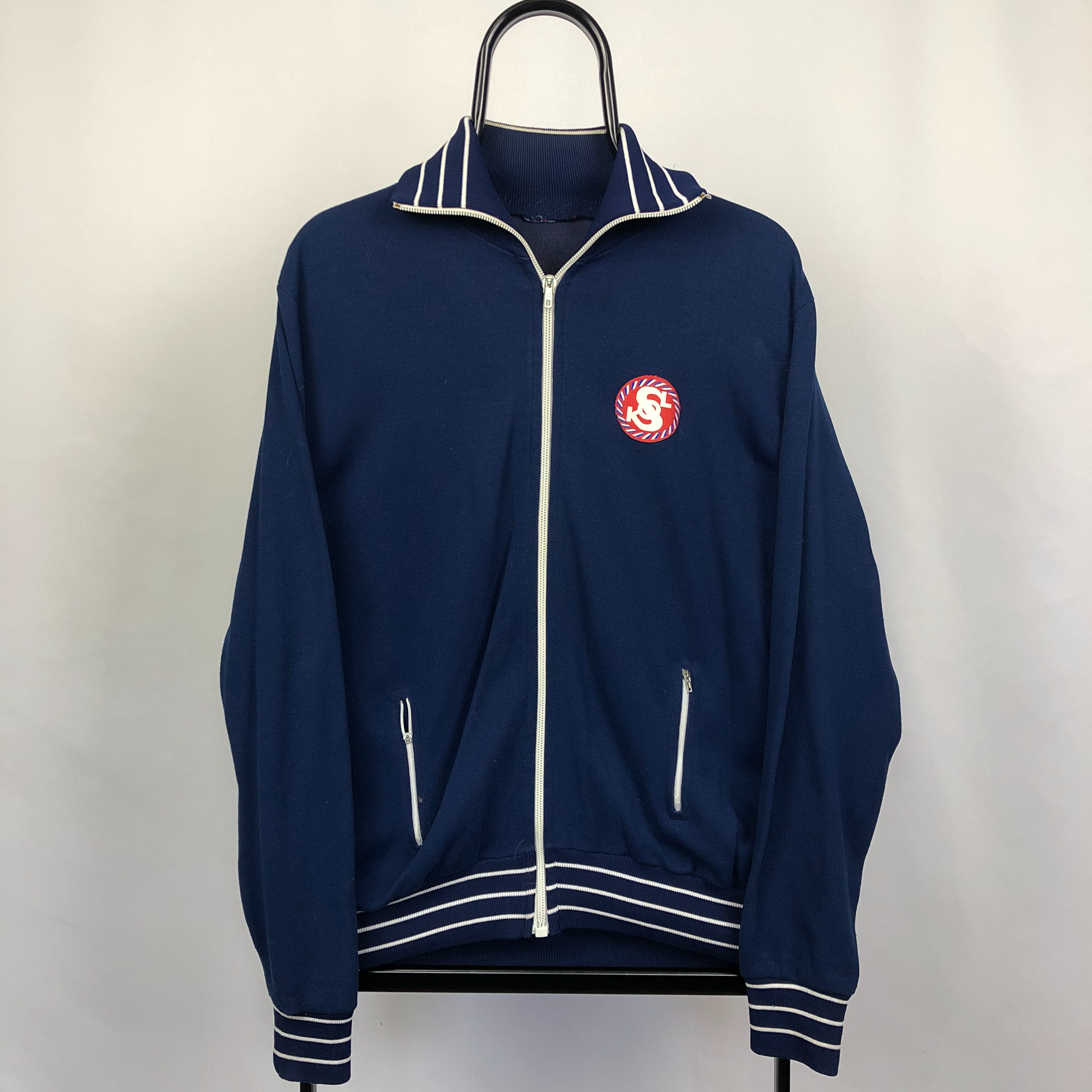 Vintage 70's Track Jacket in Navy - Men's Medium/Women's Large