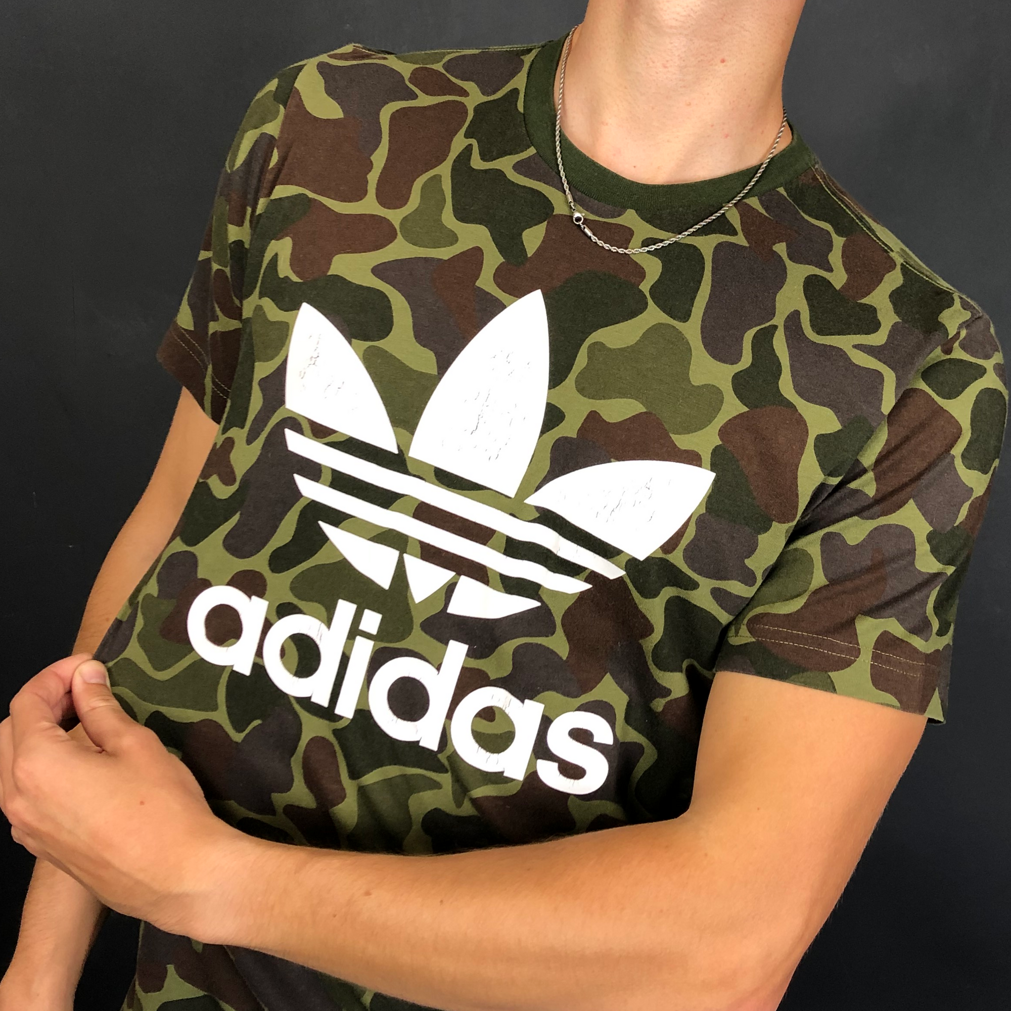Adidas Camo T-Shirt - Large - Vintique Clothing