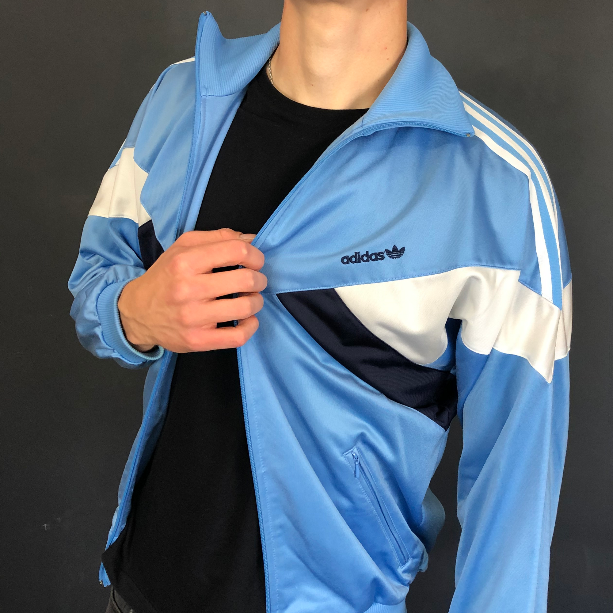 VINTAGE ADIDAS TRACK JACKET - Oversized Medium/Fitted Large - Vintique Clothing