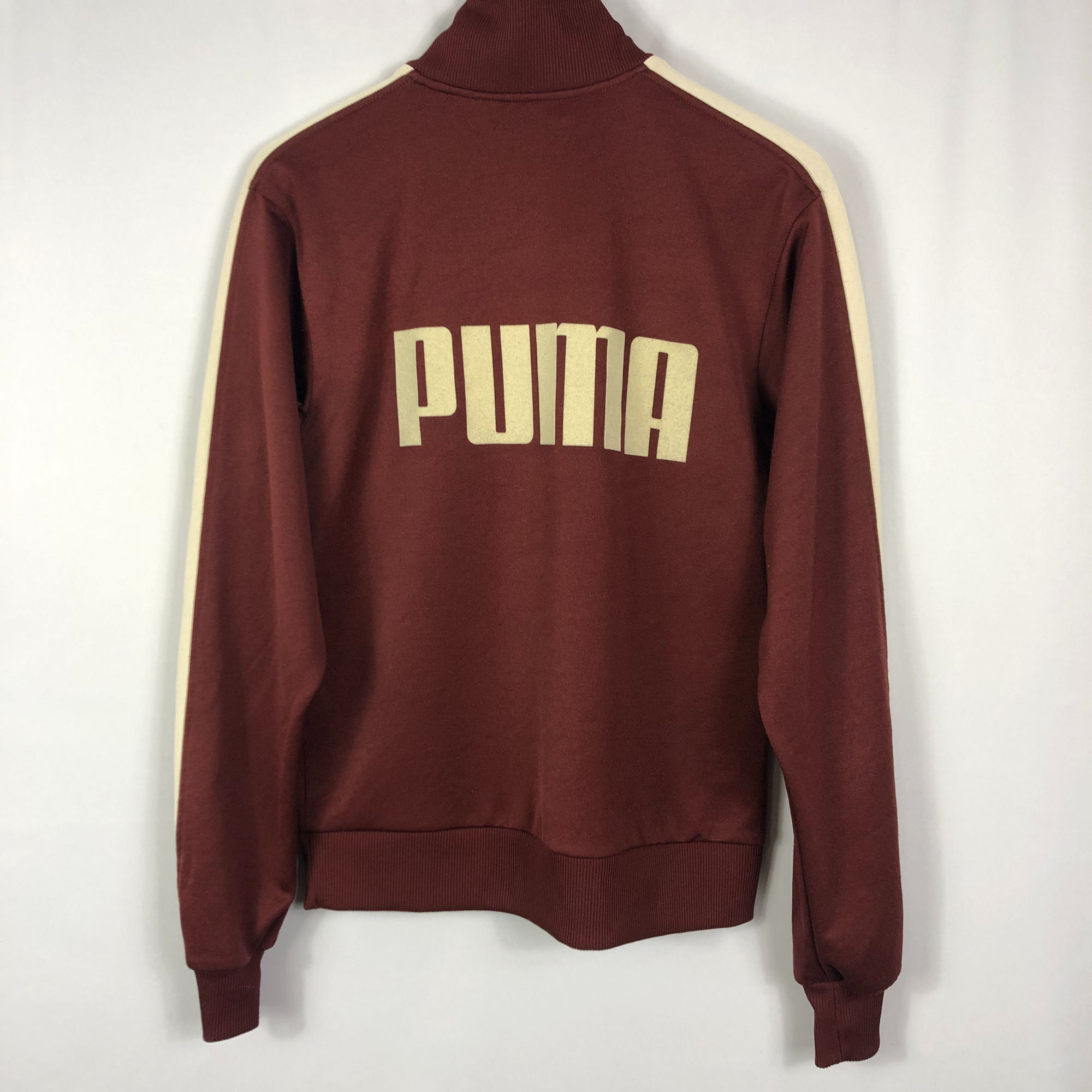 Vintage Puma Track Jacket in Burgundy - Men's Medium/Women's Large