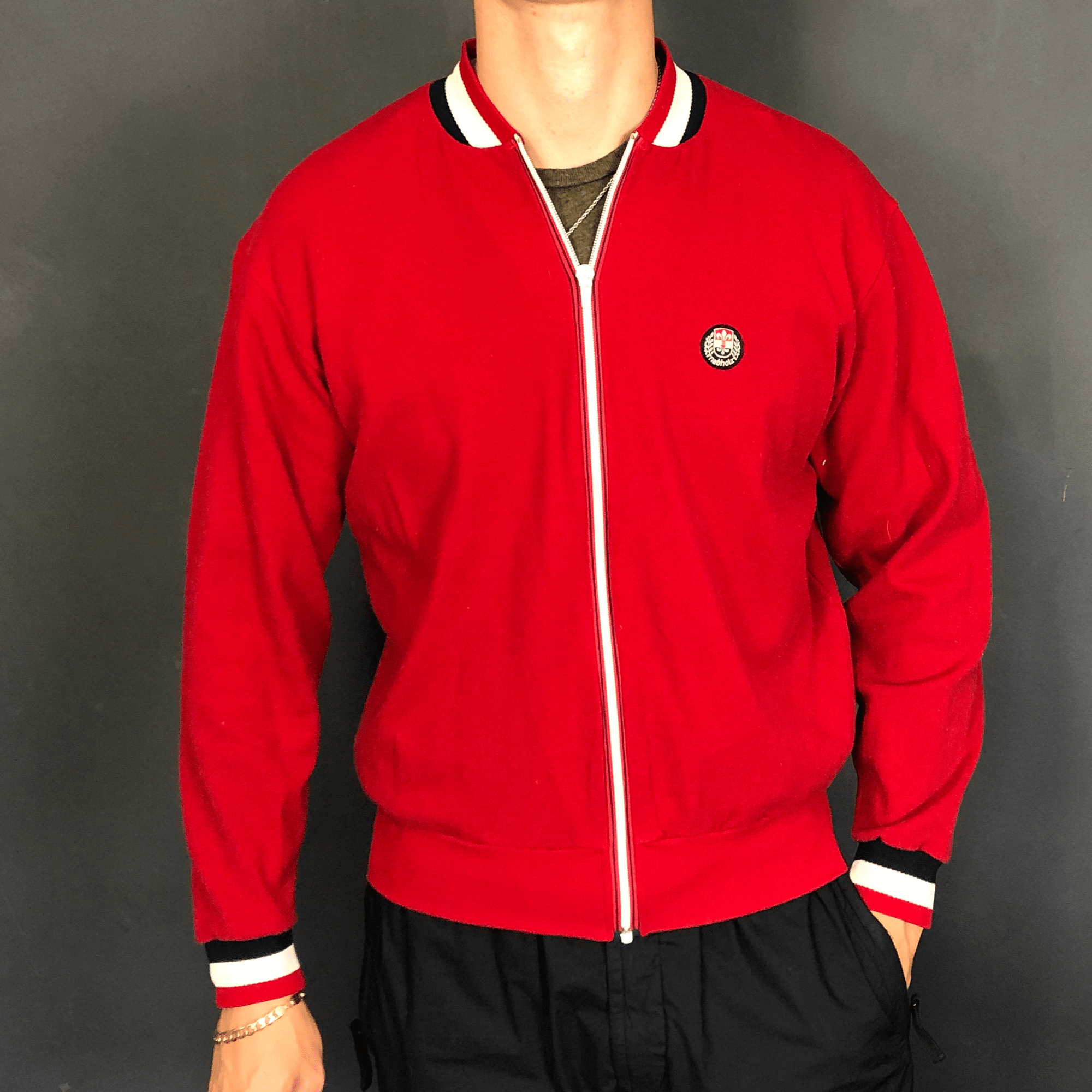 VINTAGE Embroidered TRACK JACKET - Medium - Vintique Clothing
