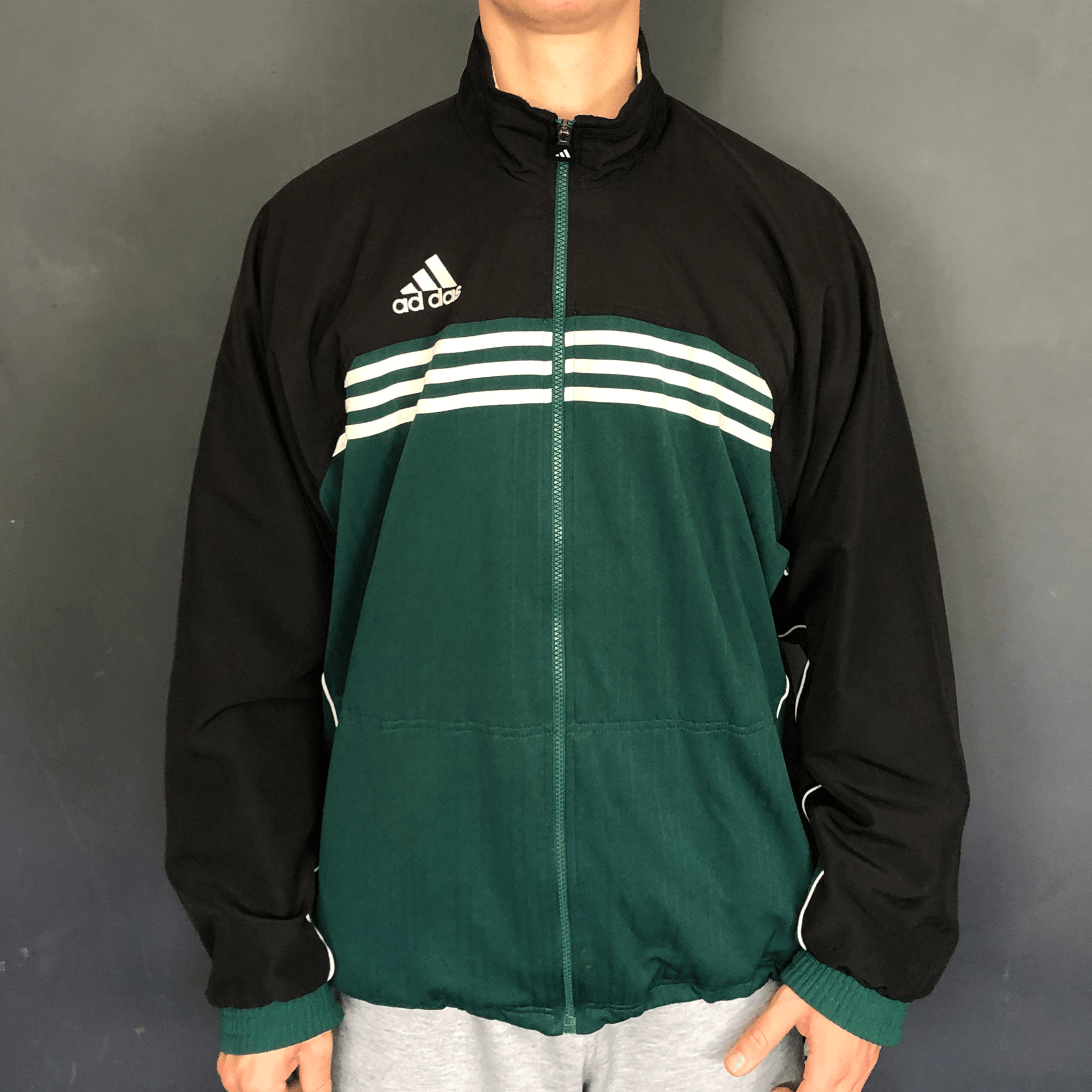 Vintage Adidas Track Jacket in Green - Large - Vintique Clothing