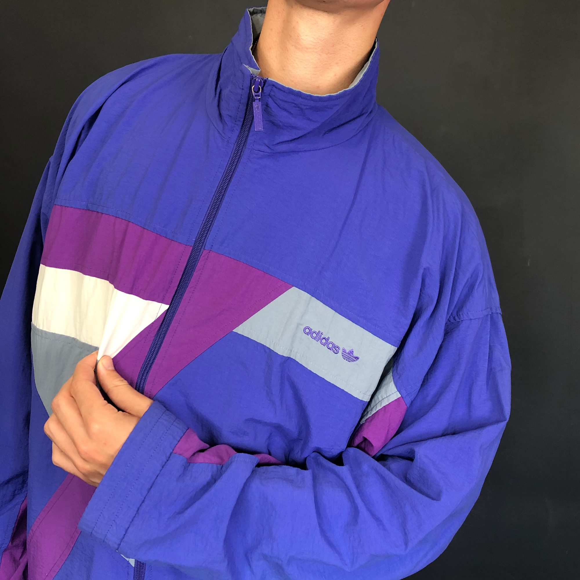 VINTAGE ADIDAS TRACK JACKET - Large - Vintique Clothing
