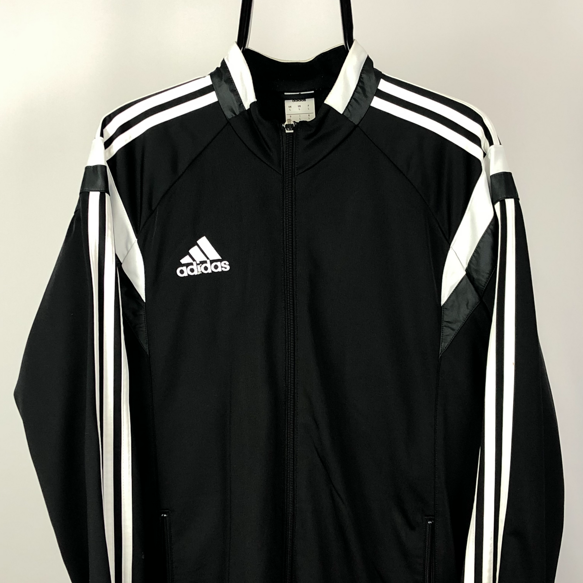 Vintage Adidas Track Jacket in Black & White - Men's Large/Women's XL