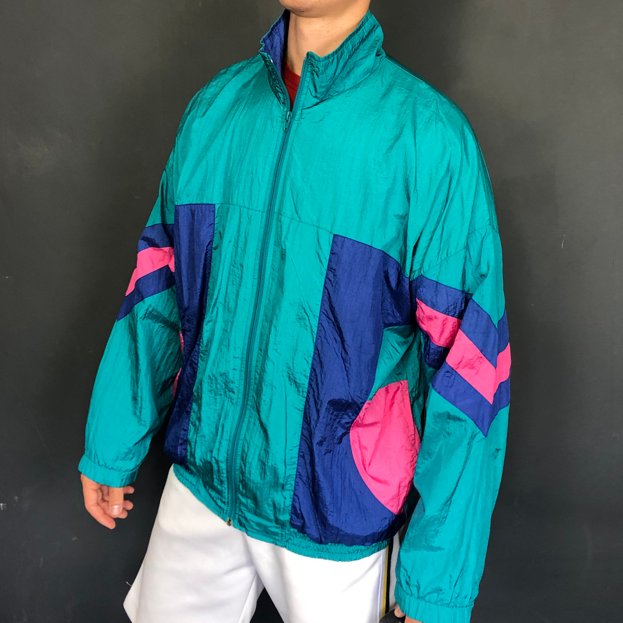 Vintage Neon Rain Jacket - Large - Vintique Clothing