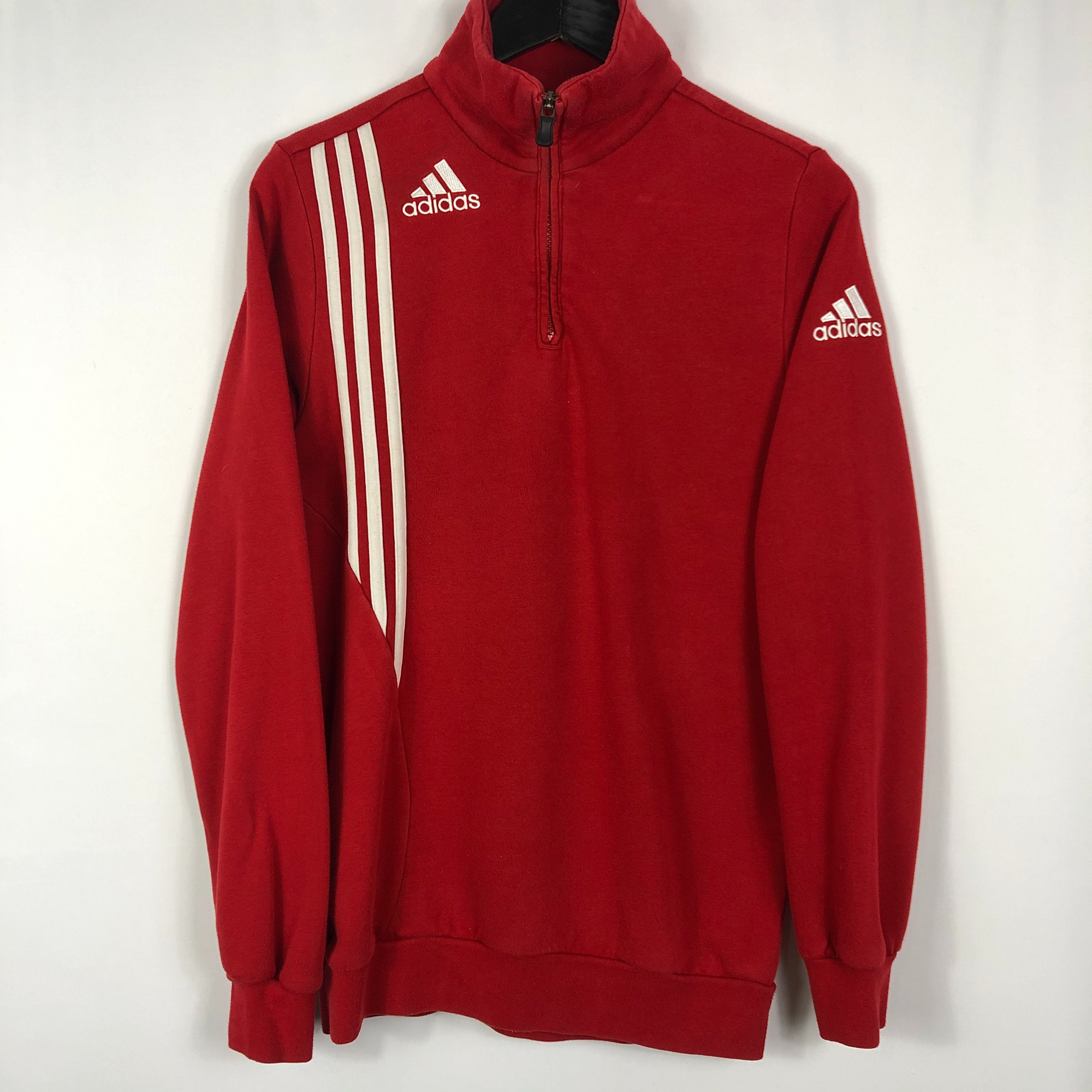 Adidas 1/4 Zip in Red - Men's Medium/Women's Large