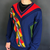 VINTAGE CRAZY PATTERN KNITTED JUMPER / SWEATER - XL - Vintique Clothing