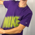 Nike T-Shirt in Purple & Volt Yellow - Large