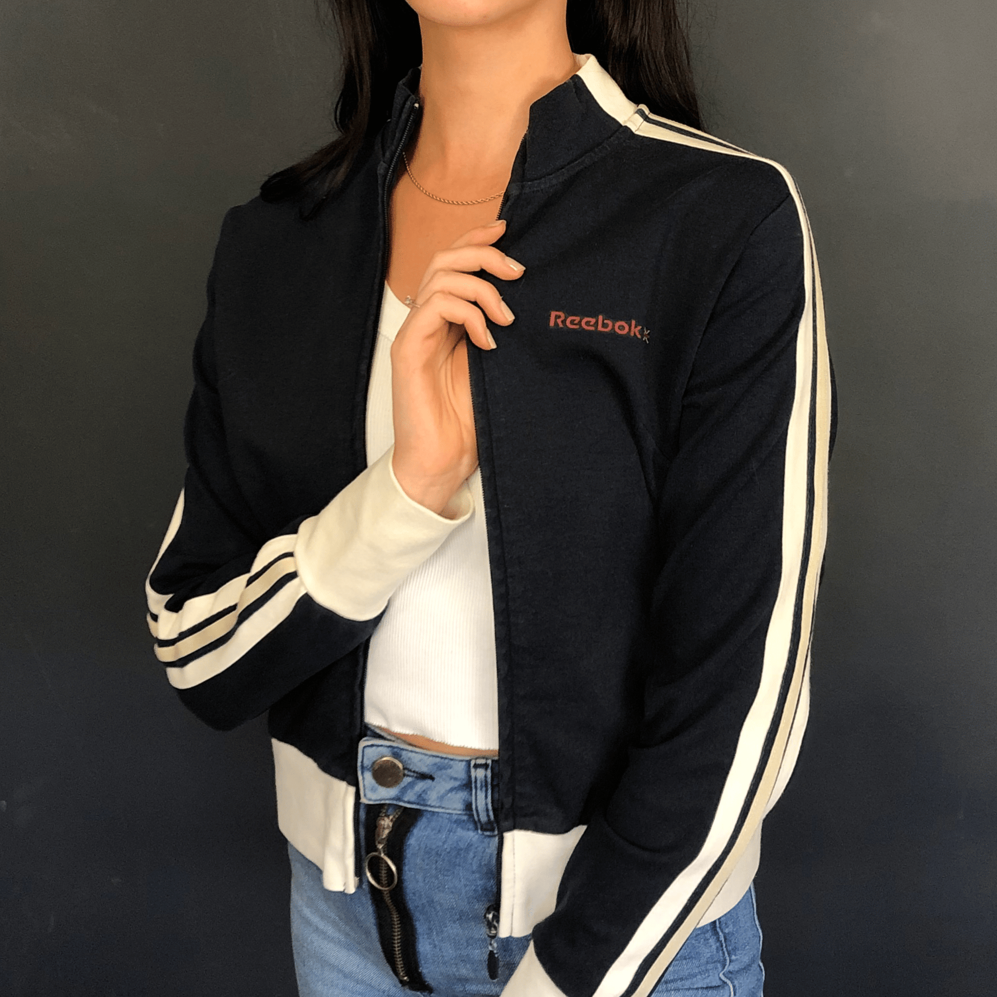 Vintage Reebok Zip Jacket - Women's Small - Vintique Clothing
