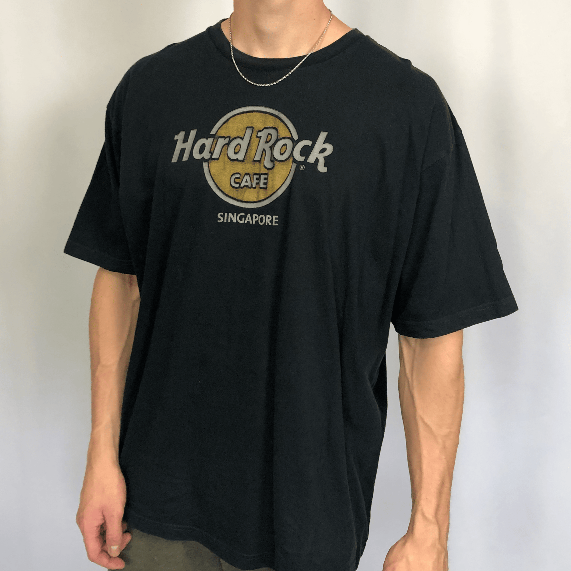 Vintage Embossed Hard Rock Cafe Singapore T-Shirt - XL - Vintique Clothing
