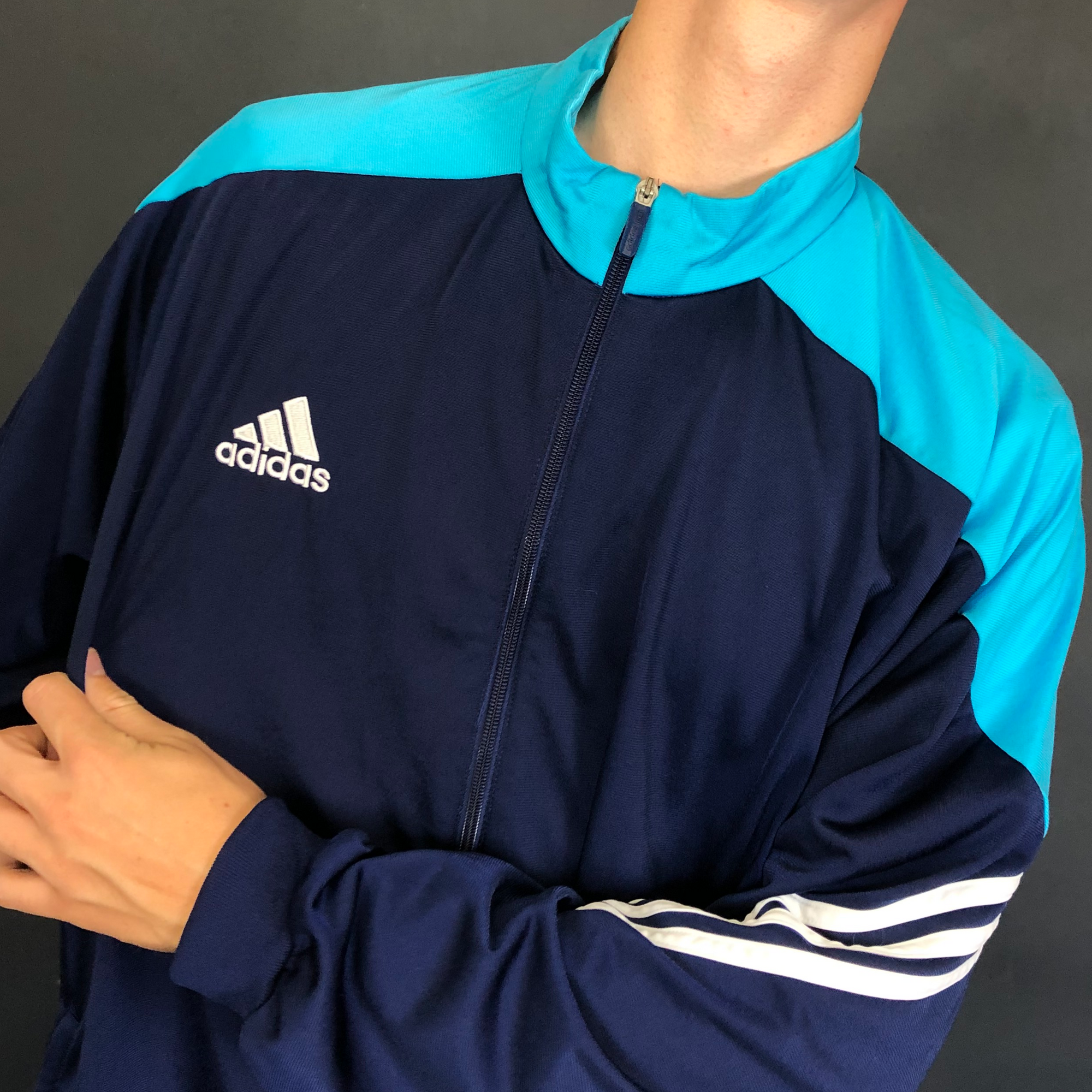 VINTAGE ADIDAS TRACK JACKET - LARGE - Vintique Clothing