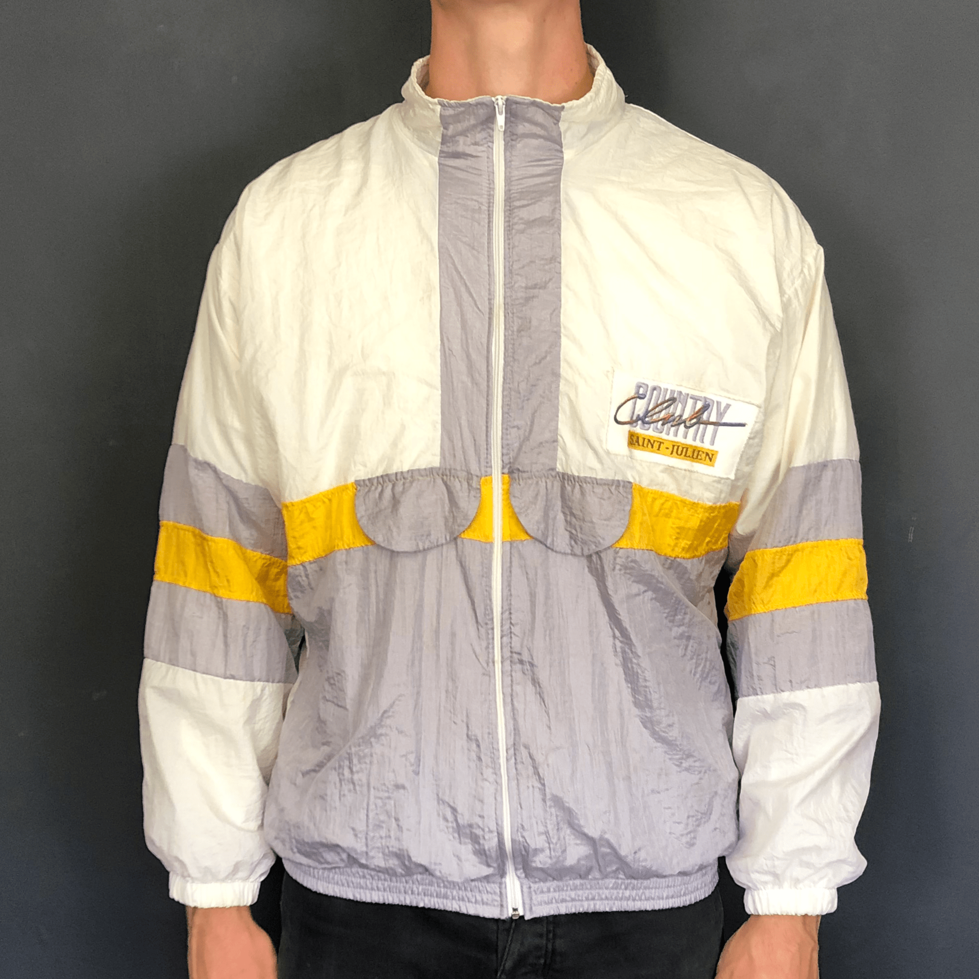 VINTAGE 'Country Club' TRACK JACKET - Large - Vintique Clothing