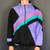 VINTAGE Neon Stripe TRACK JACKET - Large - Vintique Clothing