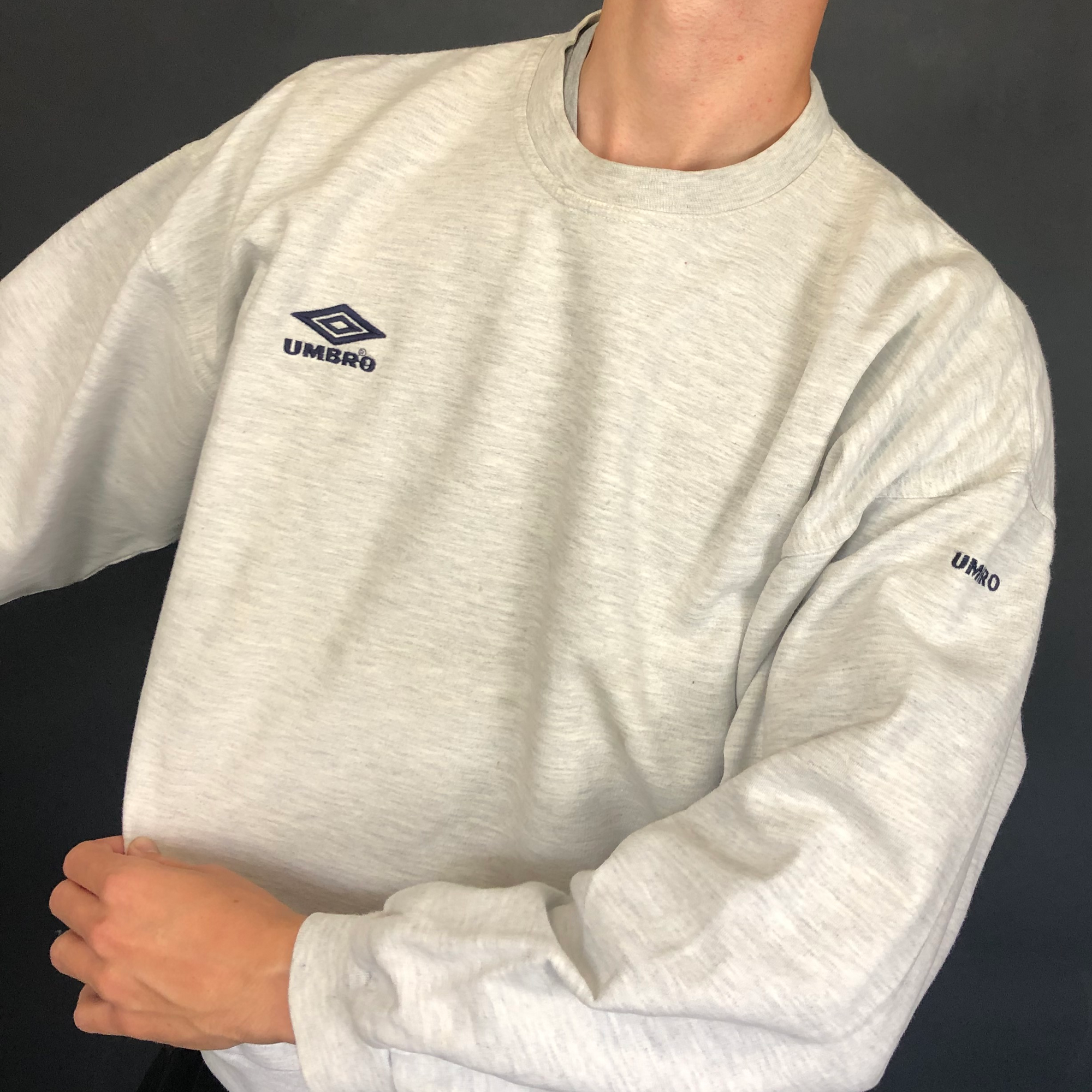 Vintage Umbro Sweatshirt in Grey - Large - Vintique Clothing