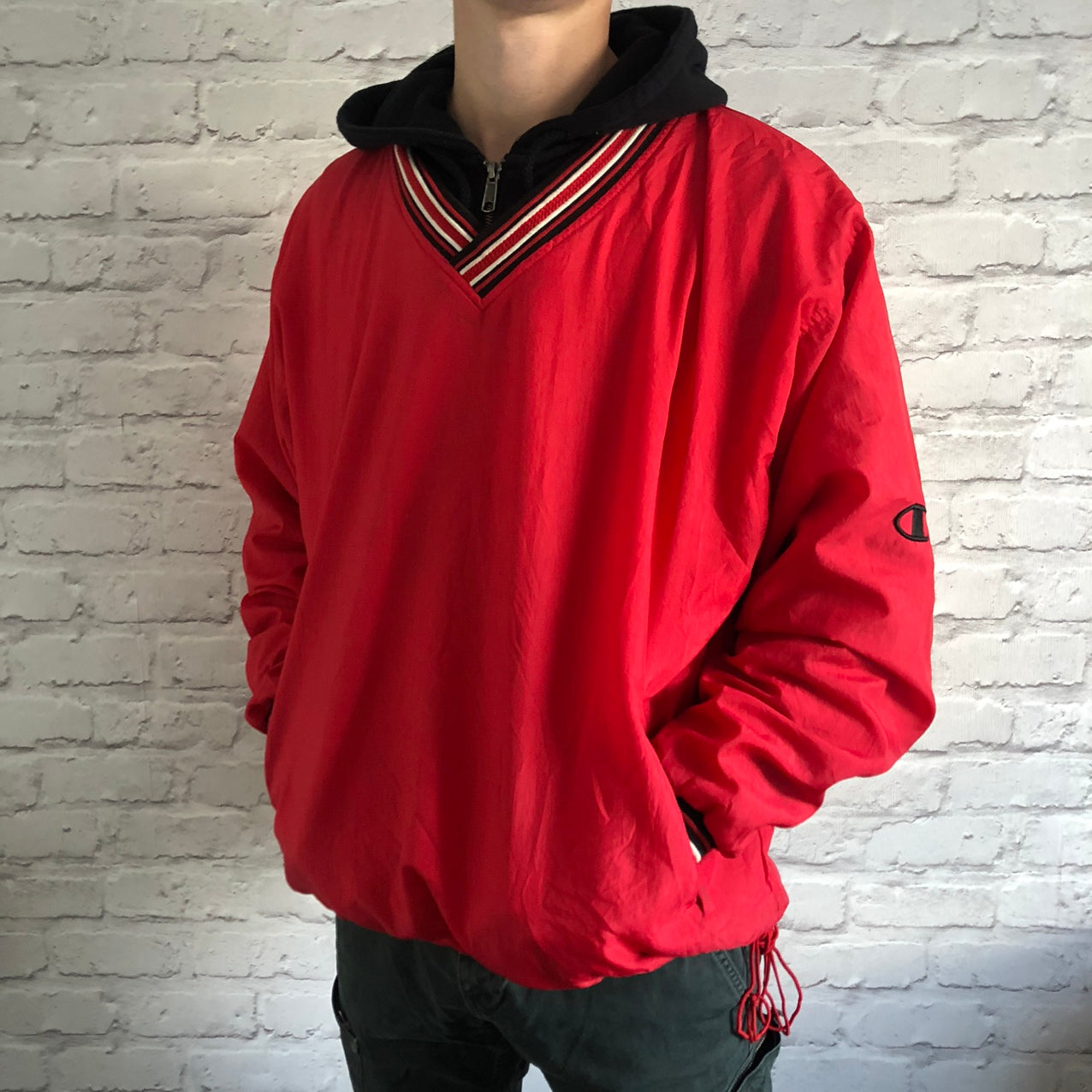Vintage 90s Champion Nylon Sweatshirt - Large/XL