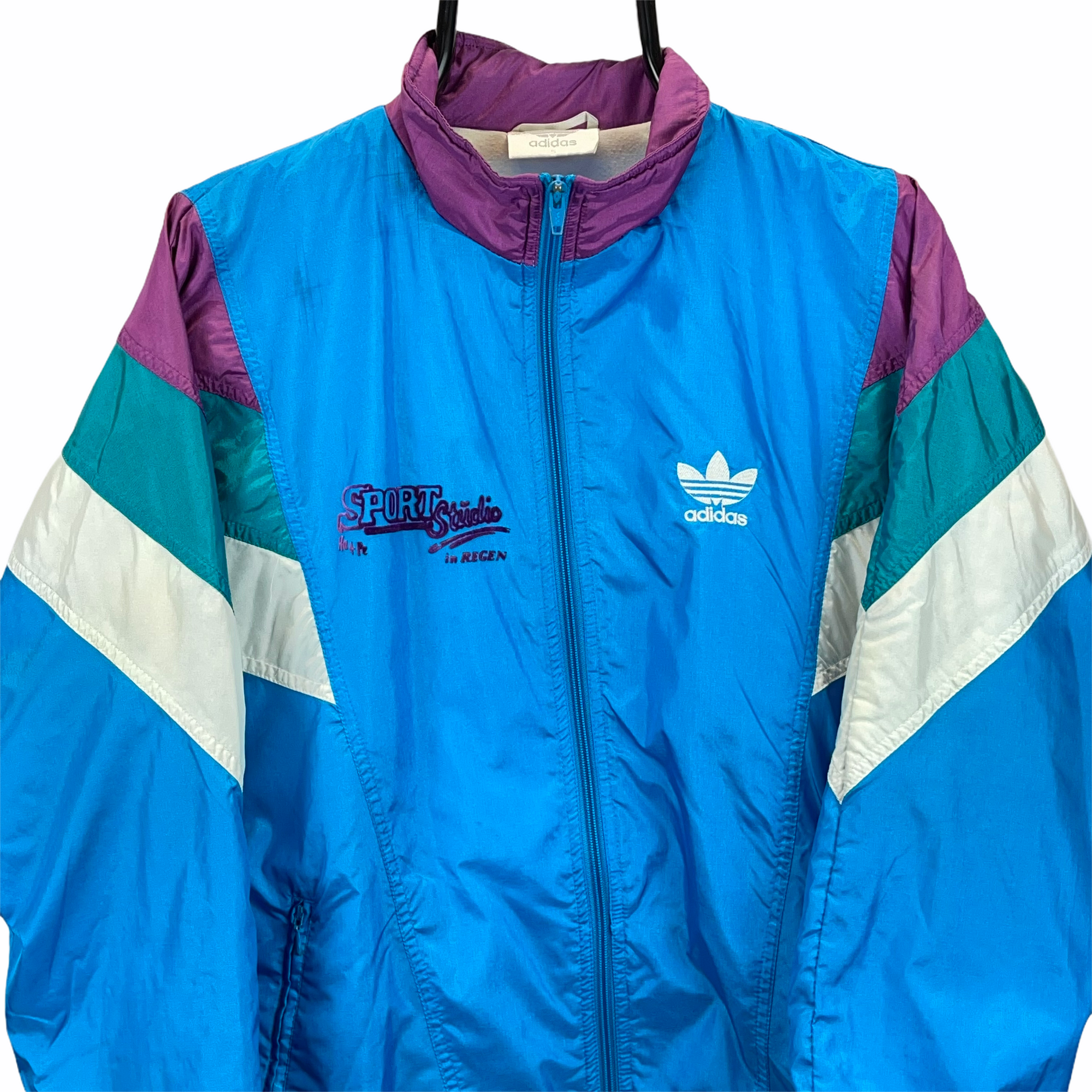 VINTAGE 90S ADIDAS QUAD-COLOUR TRACK JACKET - MEN'S MEDIUM/WOMEN'S LARGE