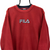 Vintage Fila Spellout Fleece Sweatshirt in Deep Red - Men's Large/Women's XL
