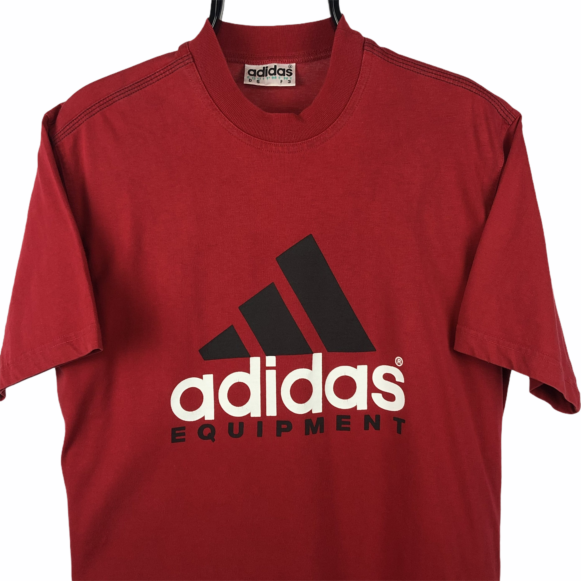 Vintage 90s Adidas Equipment Tee in Red - Men's Medium/Women's Large