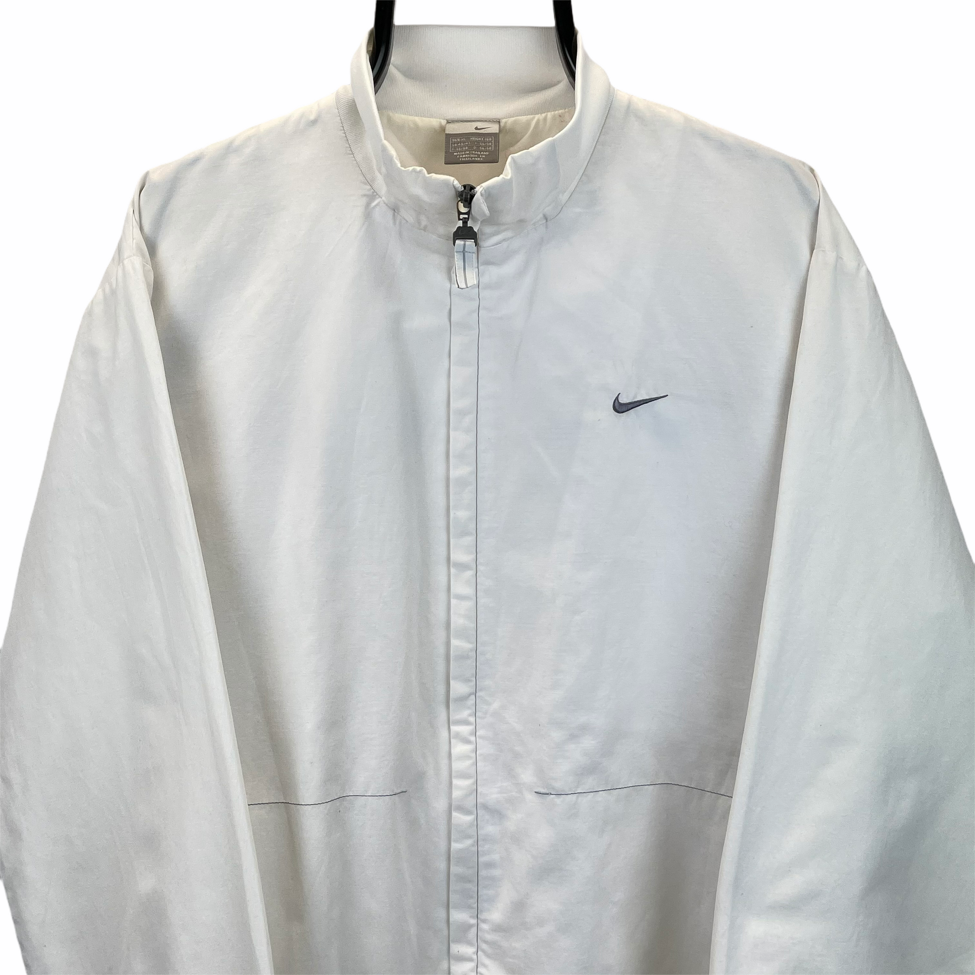 Vintage Nike Track Jacket in White - Men's Large/Women's XL