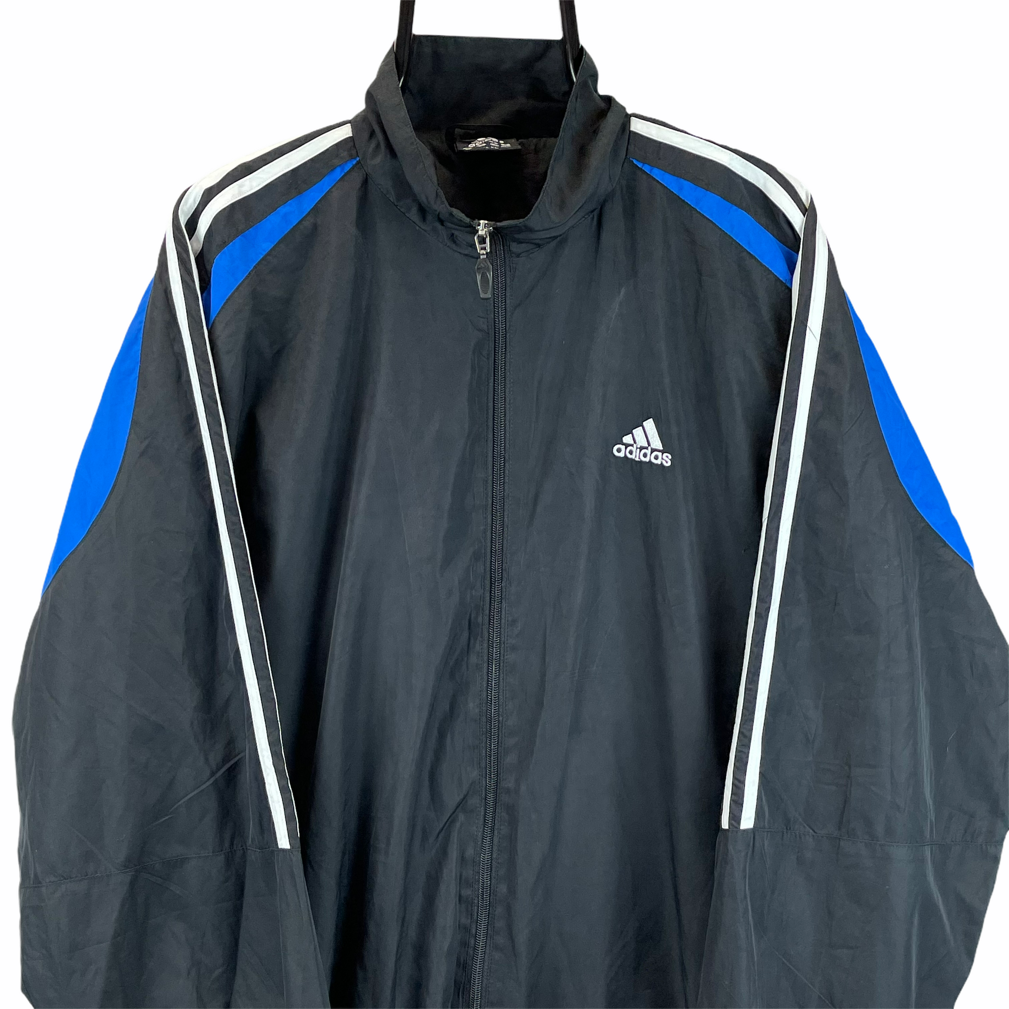 Adidas Track Jacket in Black & Blue - Men's Large/Women's XL
