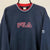 Vintage 90s Fila Spellout Sweatshirt in Navy/Red - Men's Large/Women's XL