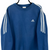 VINTAGE ADIDAS EMBROIDERED SMALL LOGO SWEATSHIRT IN BLUE & WHITE - MEN'S LARGE/WOMEN'S XL