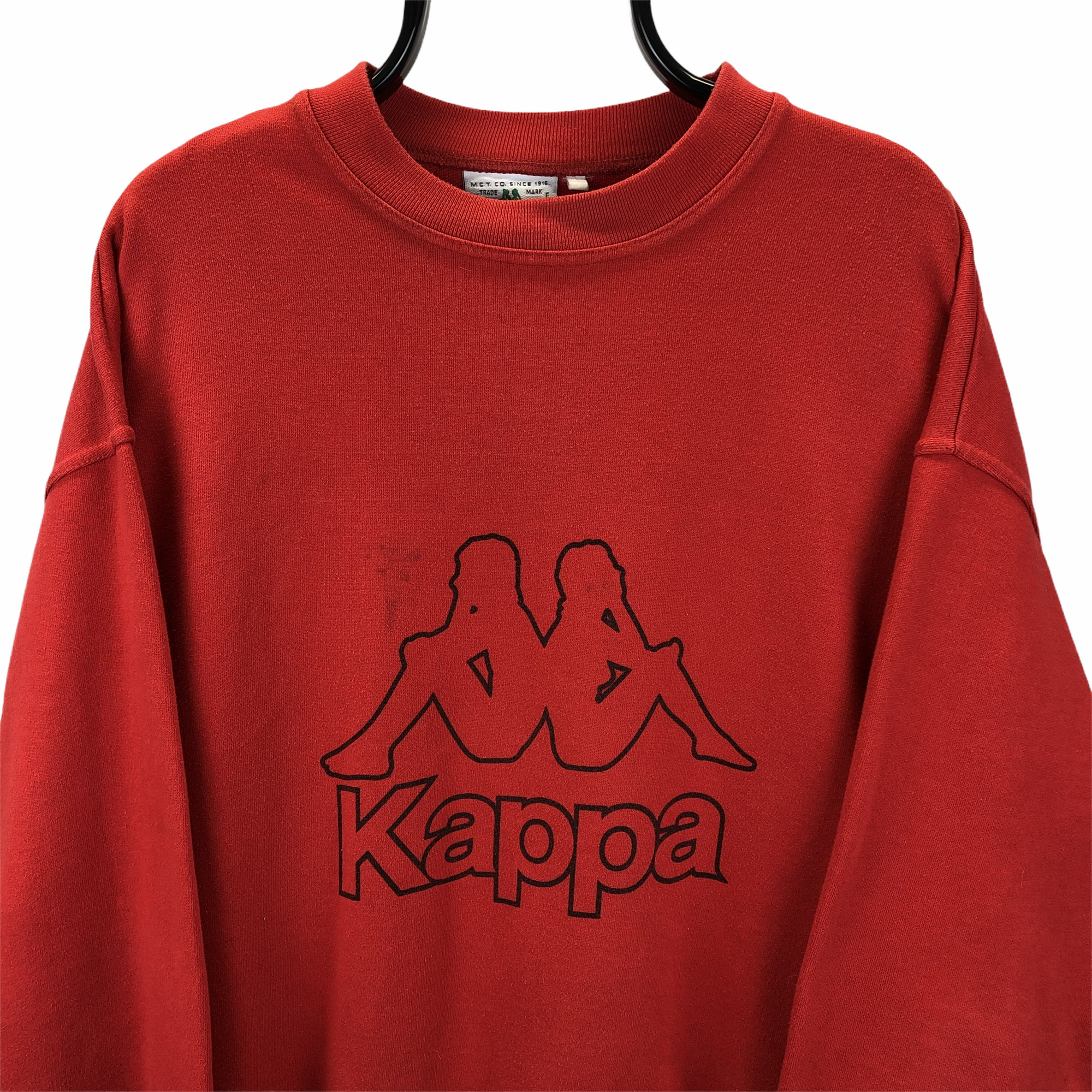 Vintage 90s Kappa Spellout Sweatshirt in Red - Men's XL/Women's XXL