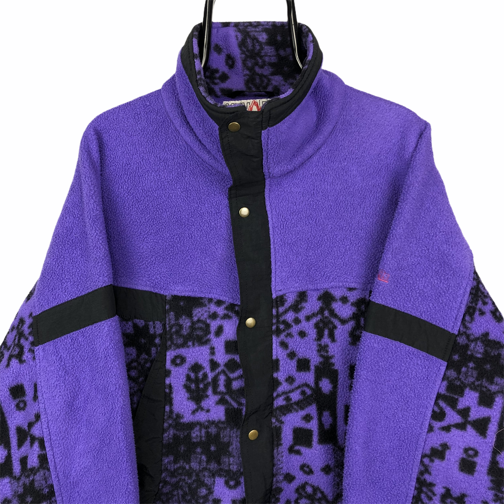 Vintage Polarlite Zip Fleece in Purple/Black - Men's Large/Women's XL