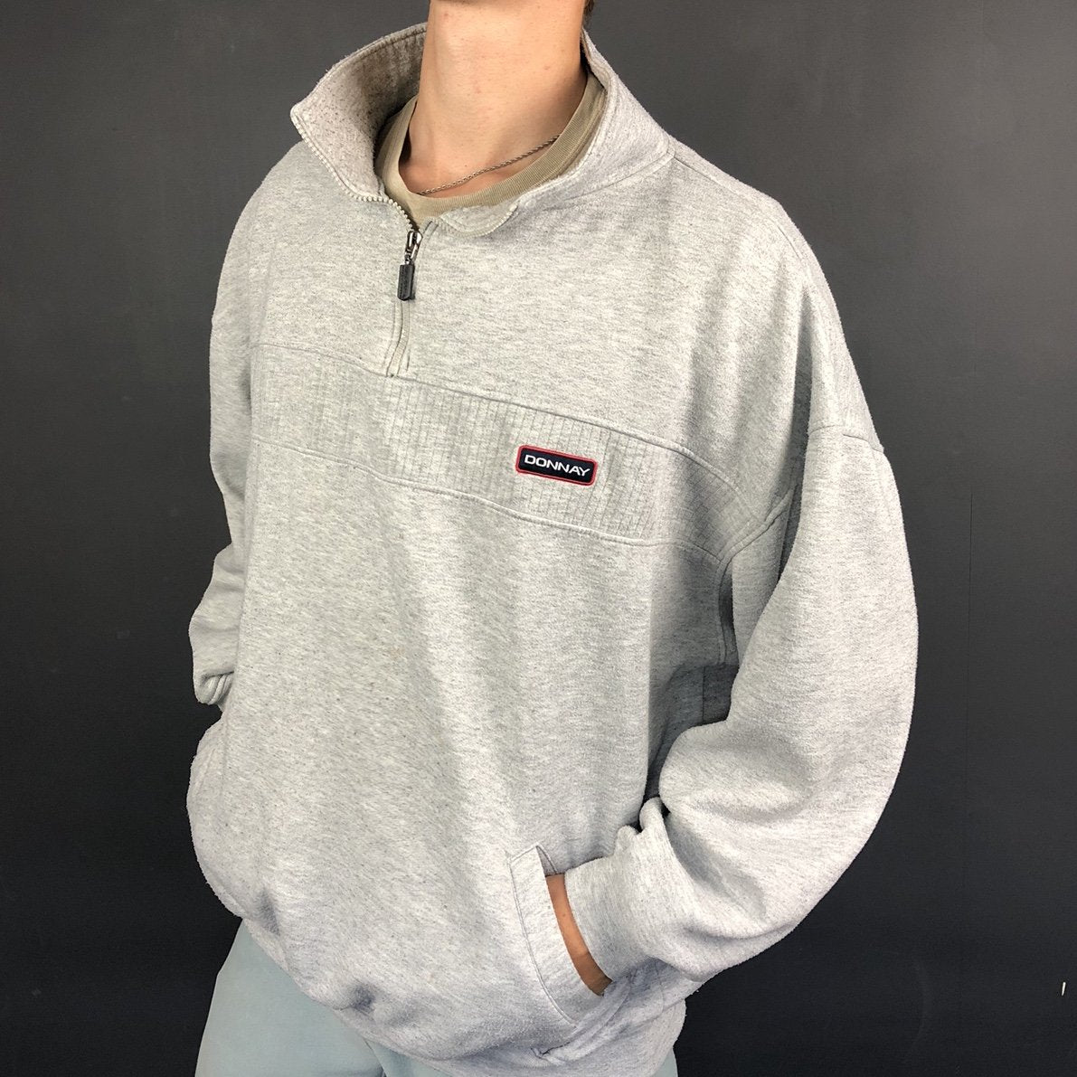Vintage Donnay 1/4 Zip Sweatshirt in Grey - Vintique Clothing