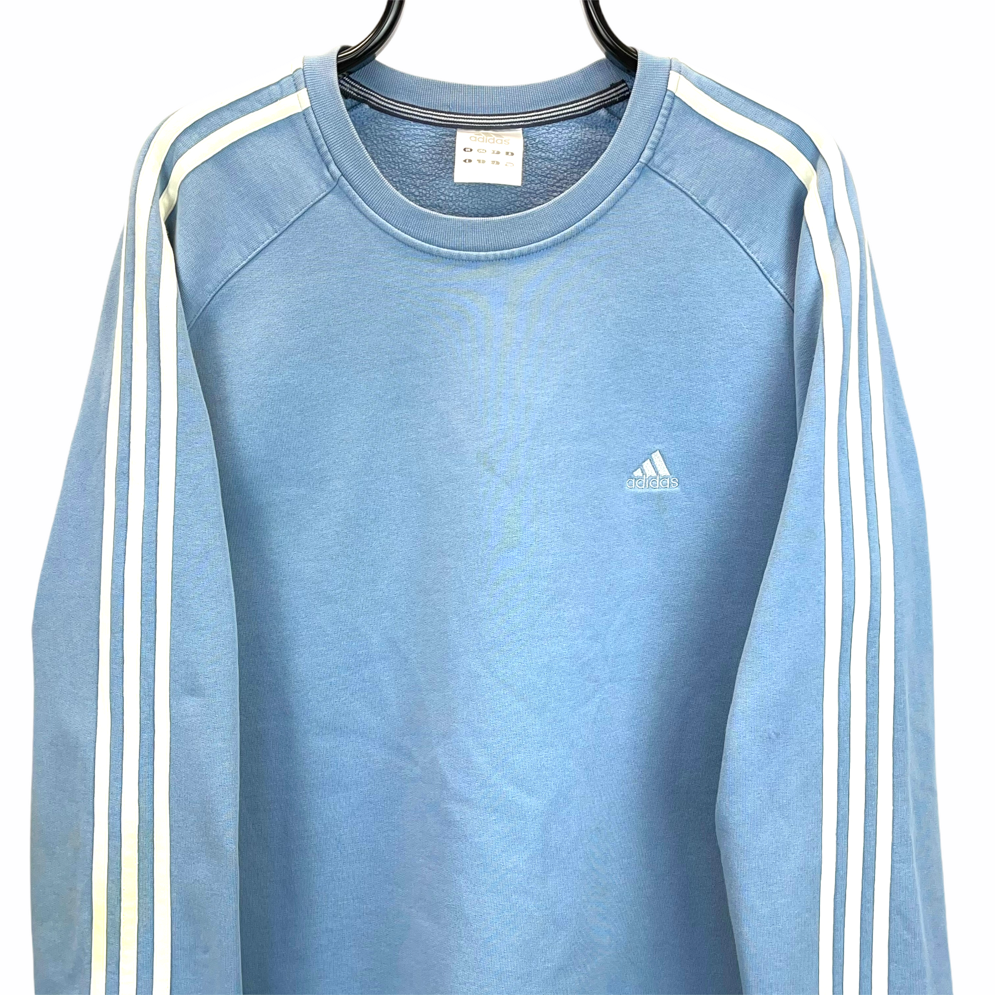 Vintage Adidas Embroidered Small Logo Sweatshirt in Baby Blue - Men's Large/Women's XL