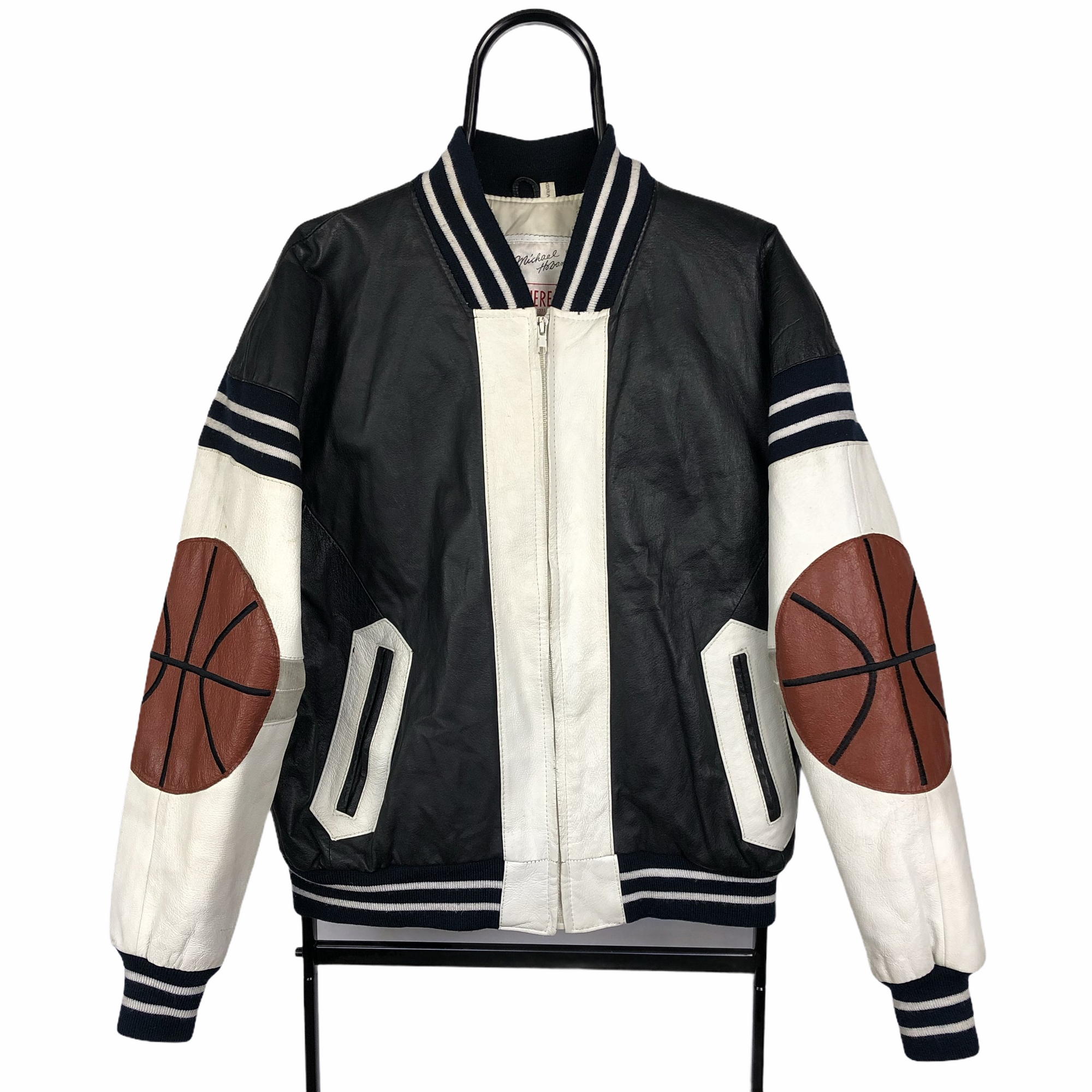 Basketball Design Real Leather Jacket - Men’s Large/Women’s XL