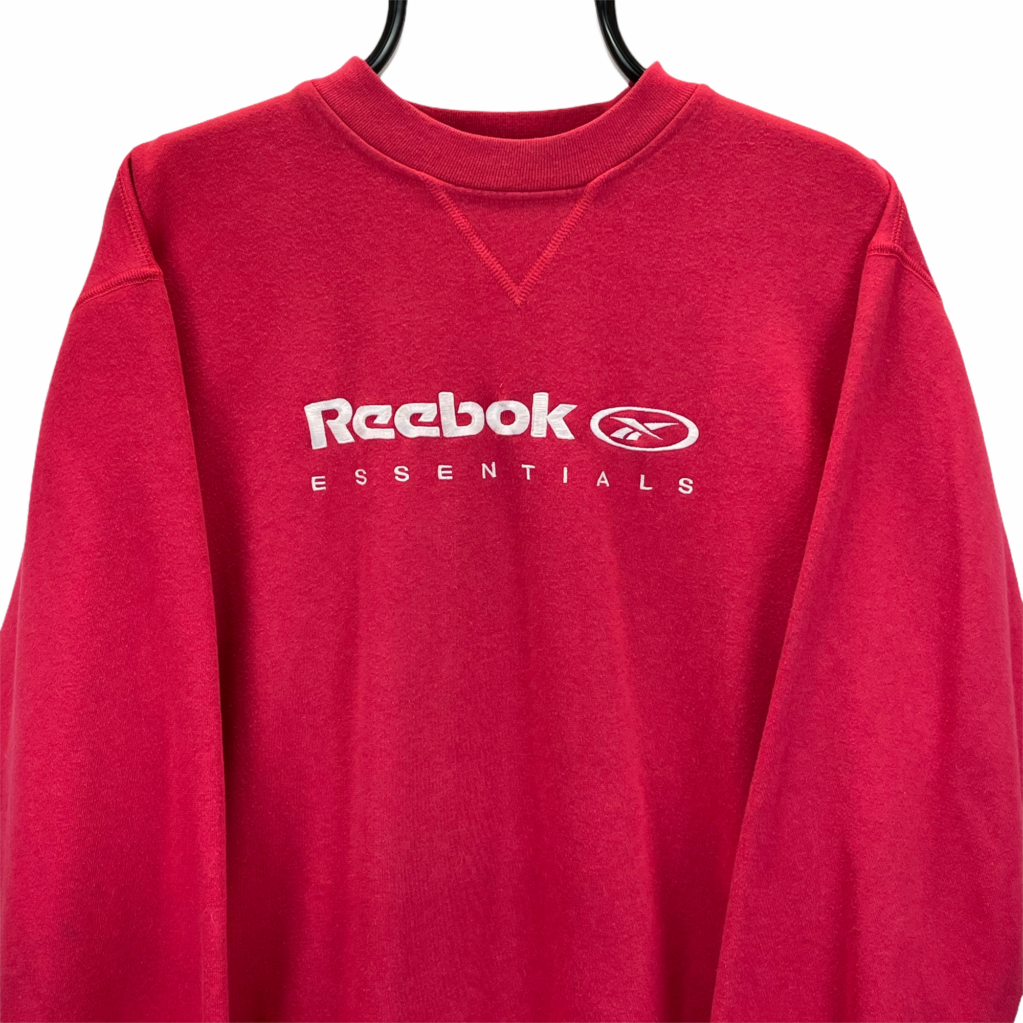 Vintage 90s Reebok Spellout Sweatshirt in Pink - Men's Small/Women's Medium