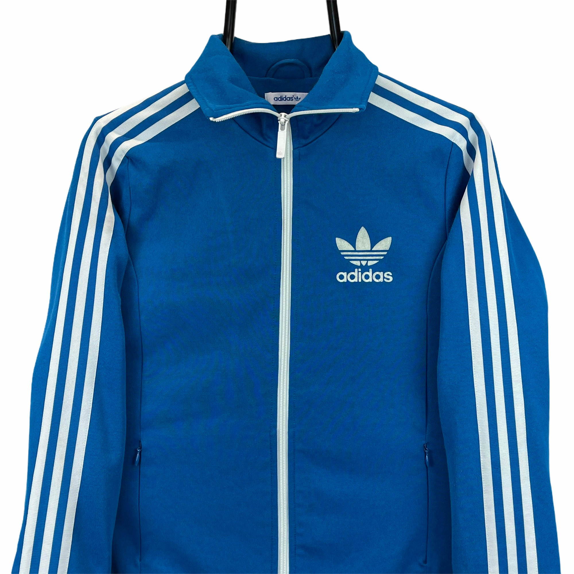 Adidas Track Jacket in Blue & White - Men's XS/Women's Small