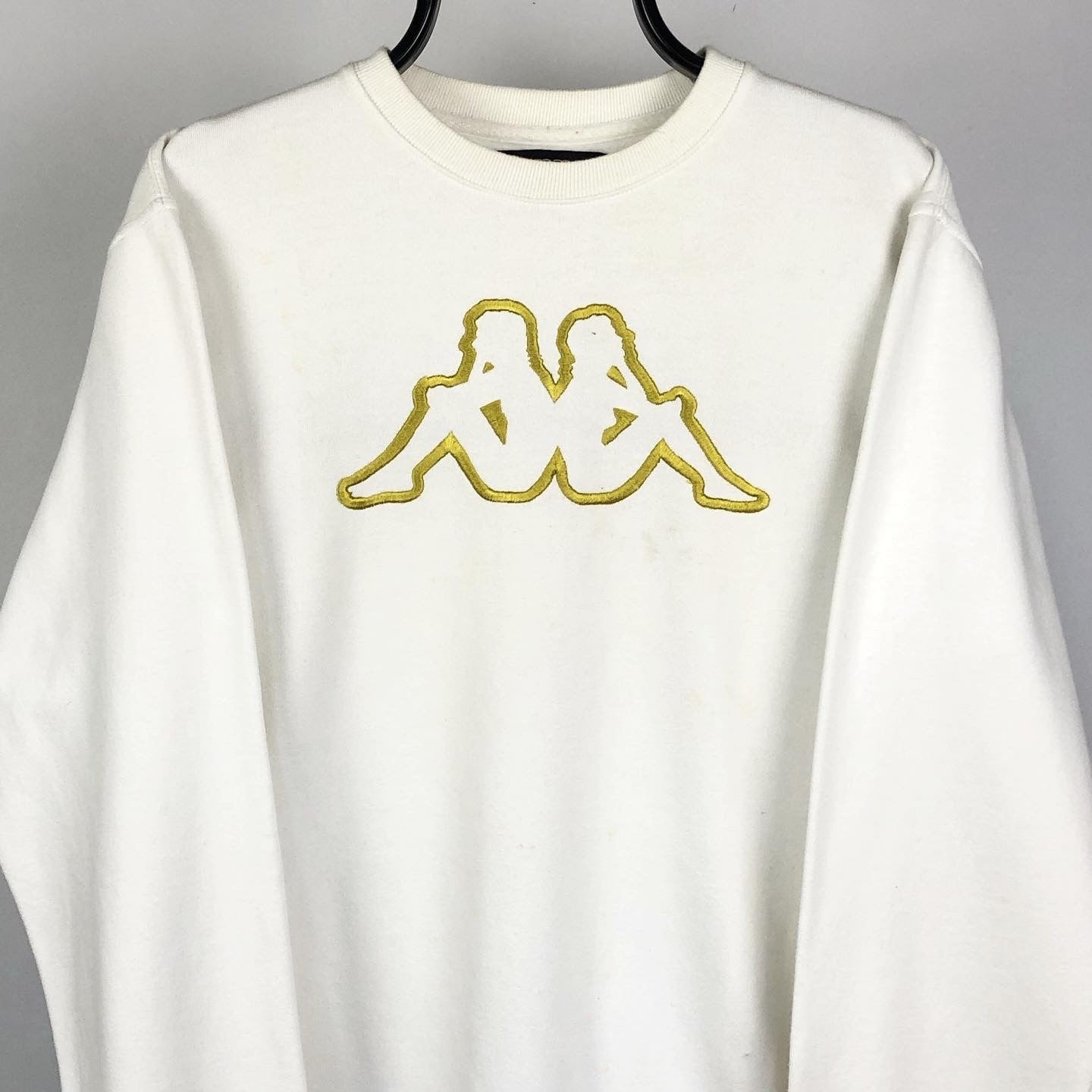Vintage Kappa Sweatshirt in White & Gold - Men’s Medium/Women’s Large