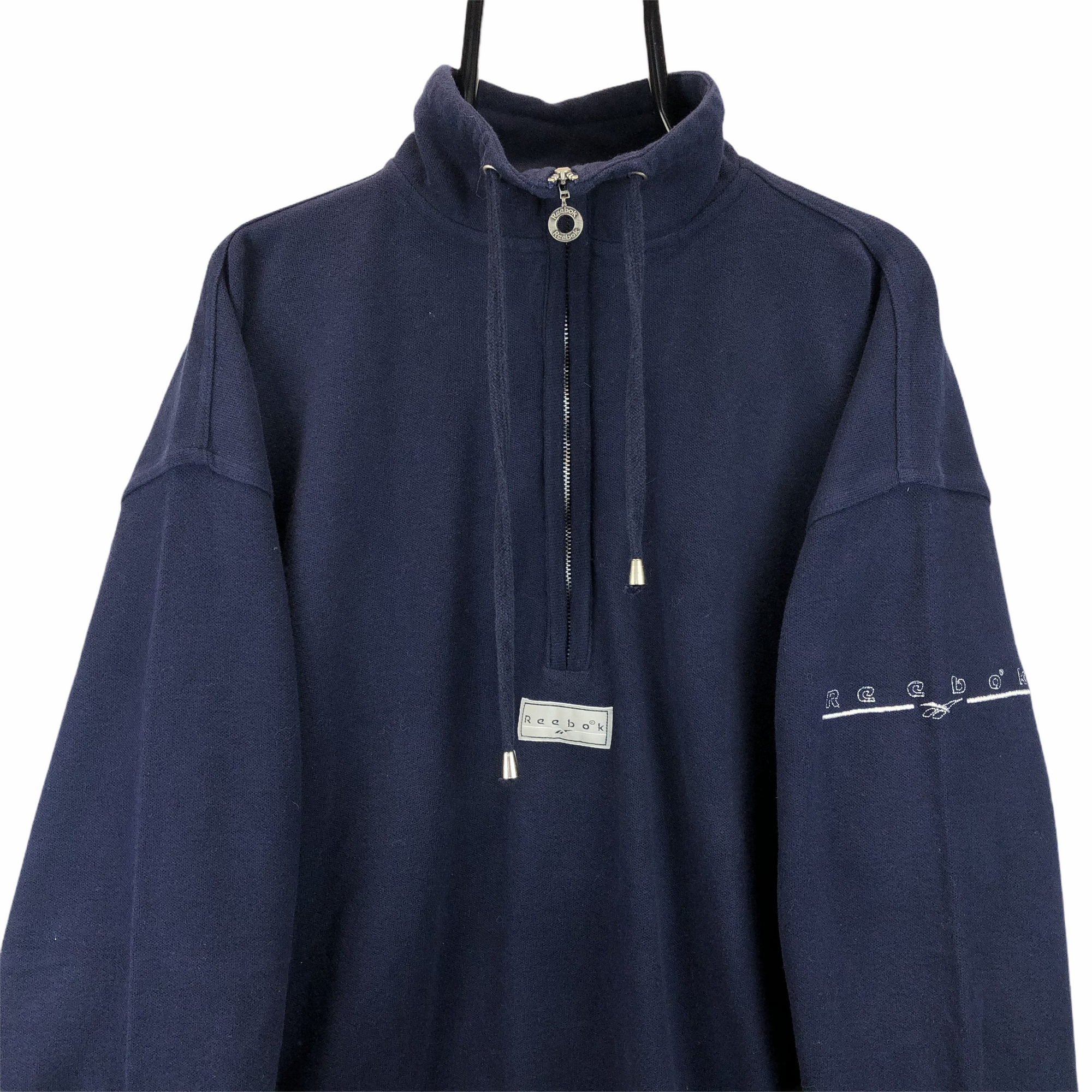 Vintage 90s Reebok 1/4 Zip Sweatshirt in Navy - Men's XL/Women's XXL