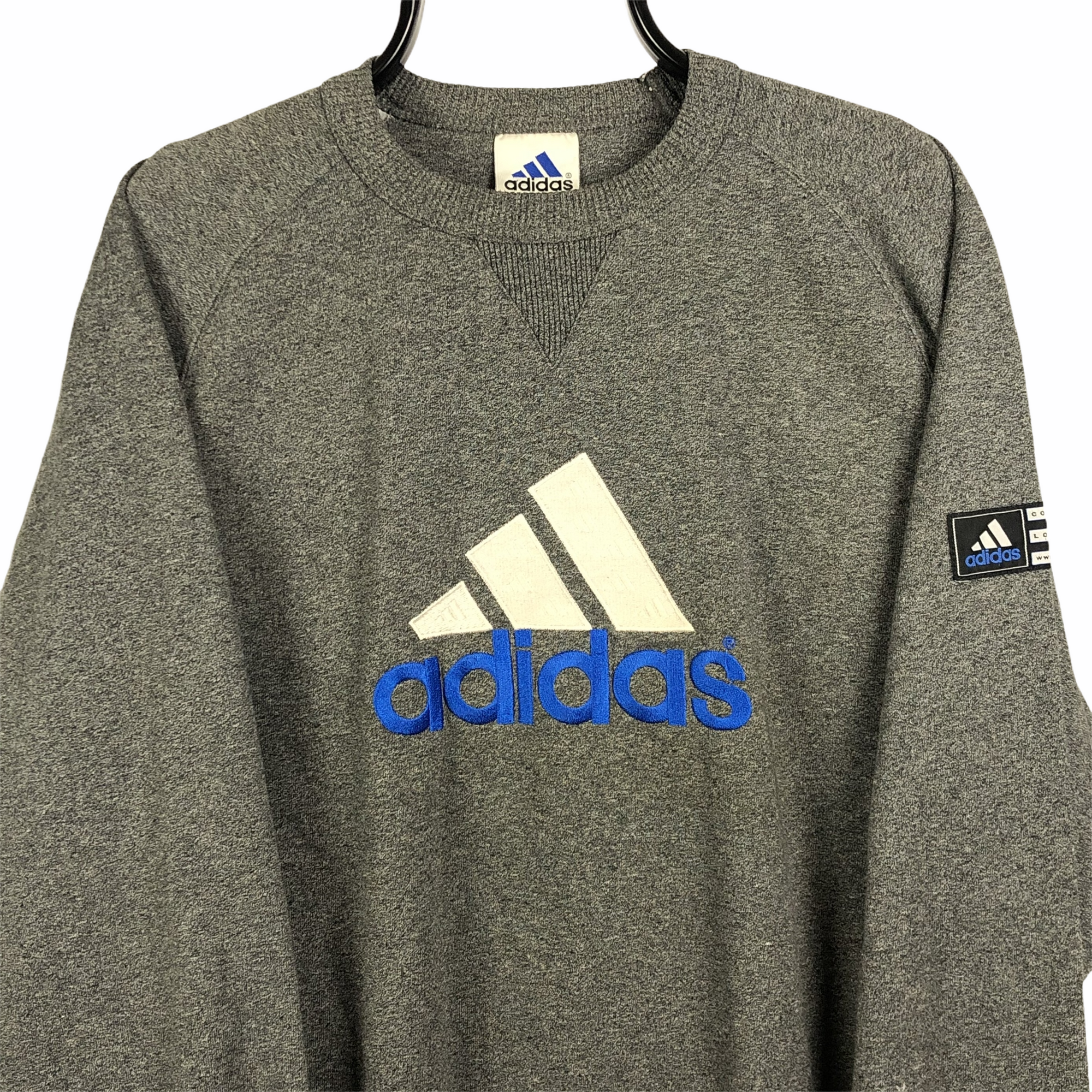 Vintage Adidas Spellout Sweatshirt in Charcoal - Men's Large/Women's XL