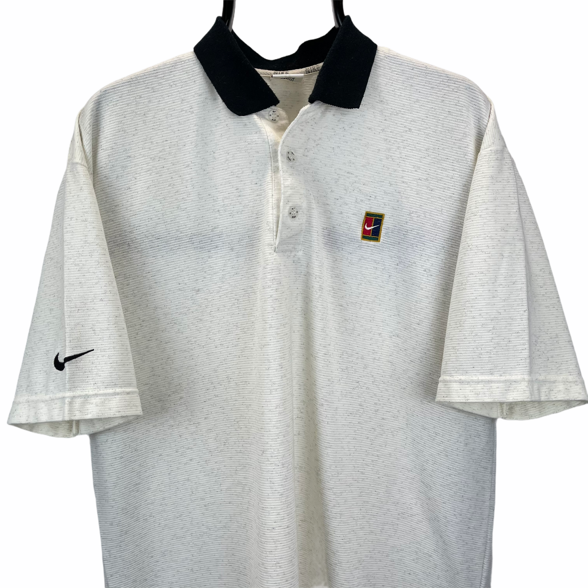 Vintage 90s Nike Polo Shirt in Cream - Men's XL/Women's XXL