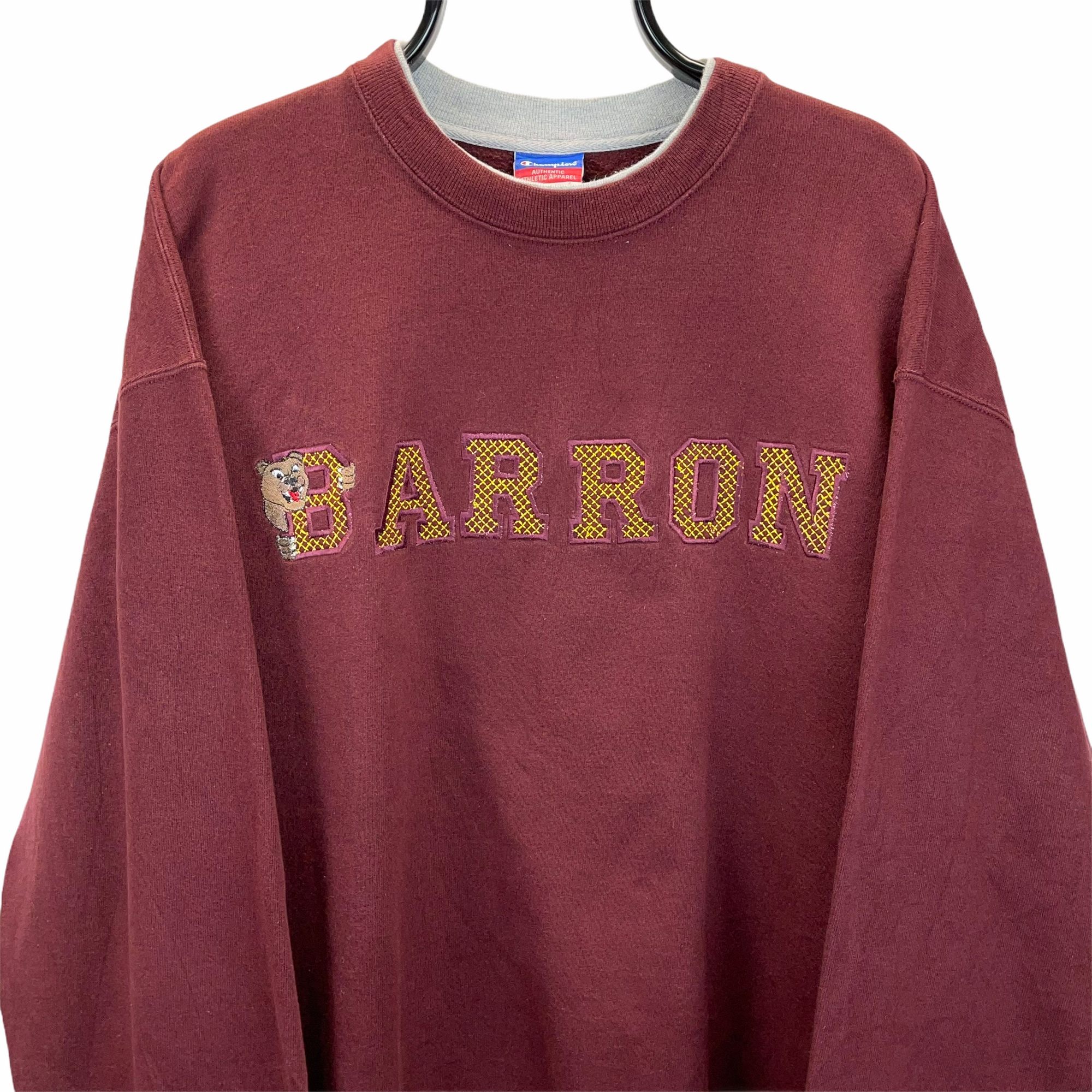 Vintage Champion Barron Golden Bears Sweatshirt in Burgundy - Men's XXL/Women's XXXL