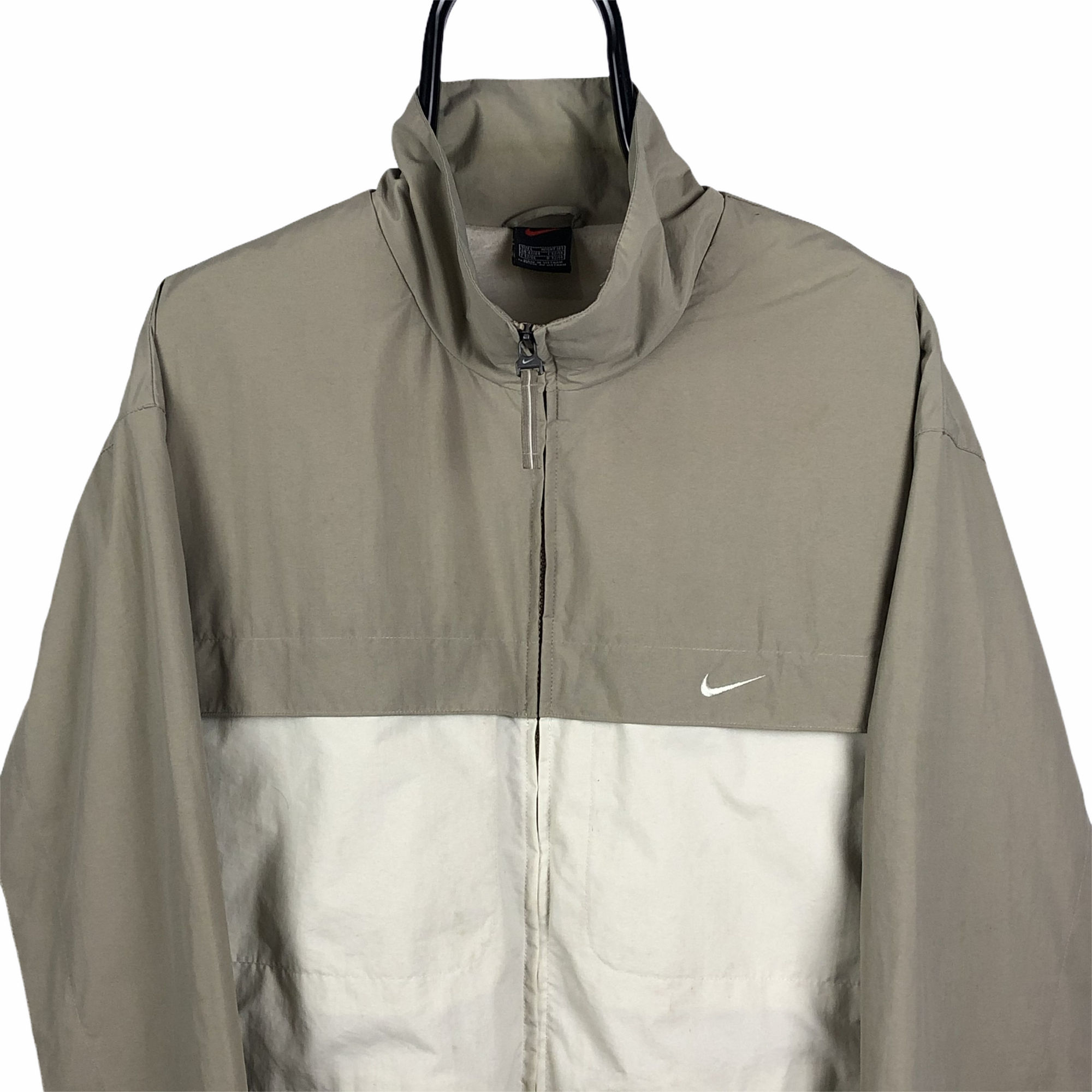 Vintage Nike Track Jacket in Beige - Men's XL/Women's XXL