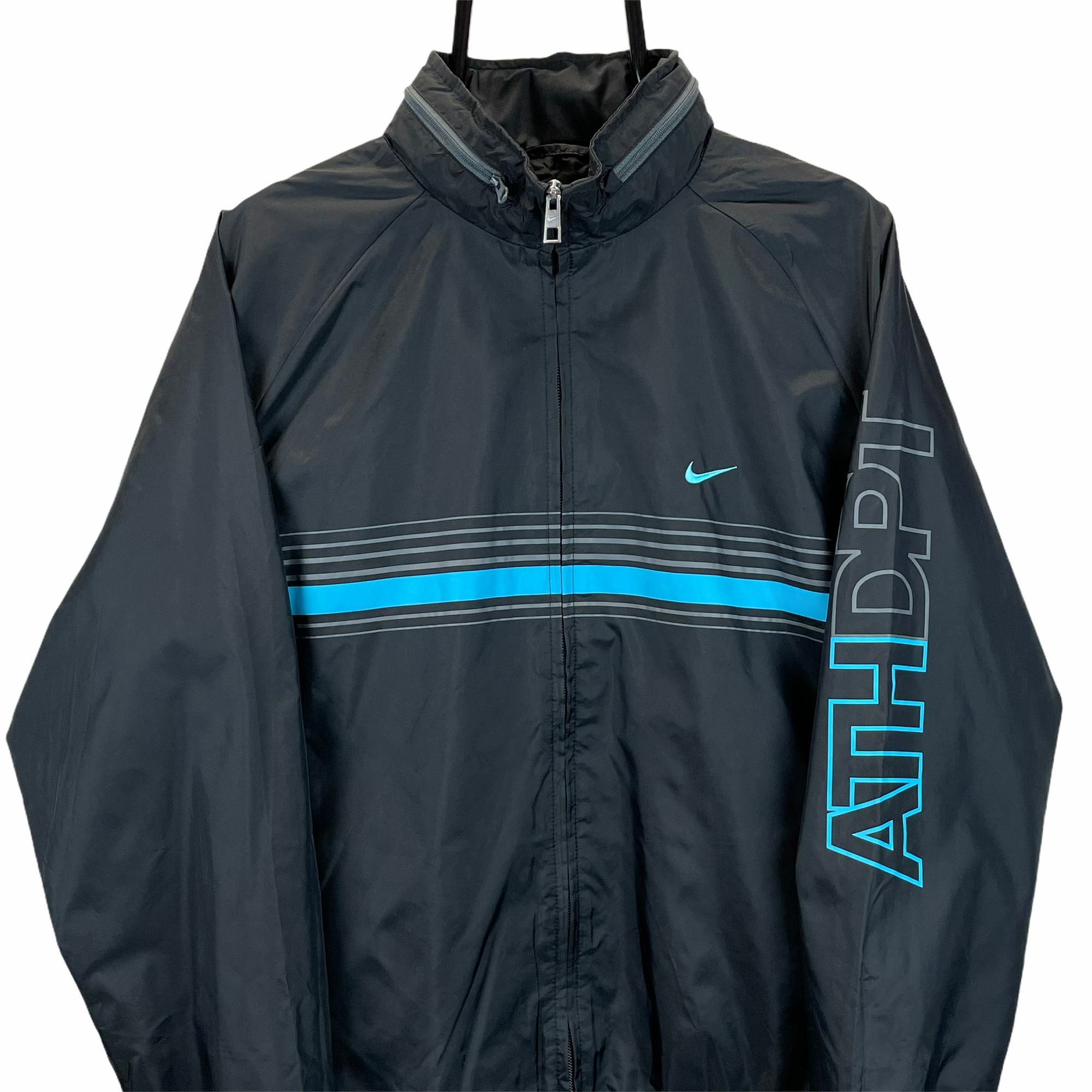 NIKE TRACK JACKET IN BLACK & TURQUOISE