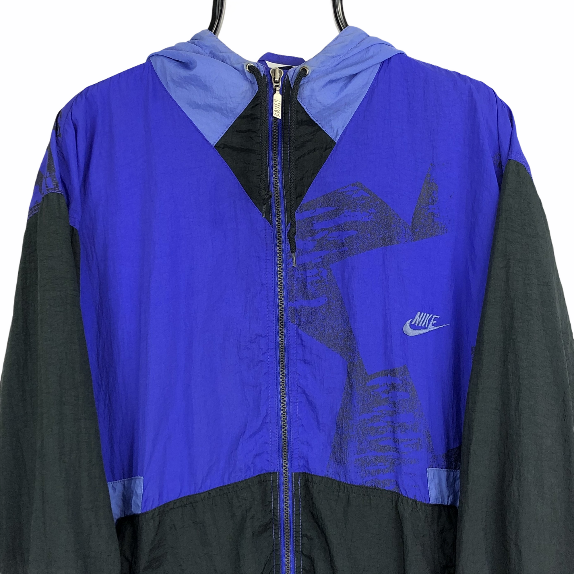 Vintage 90s Nike Track Jacket in Purple/Black - Men's XL/Women's XXL