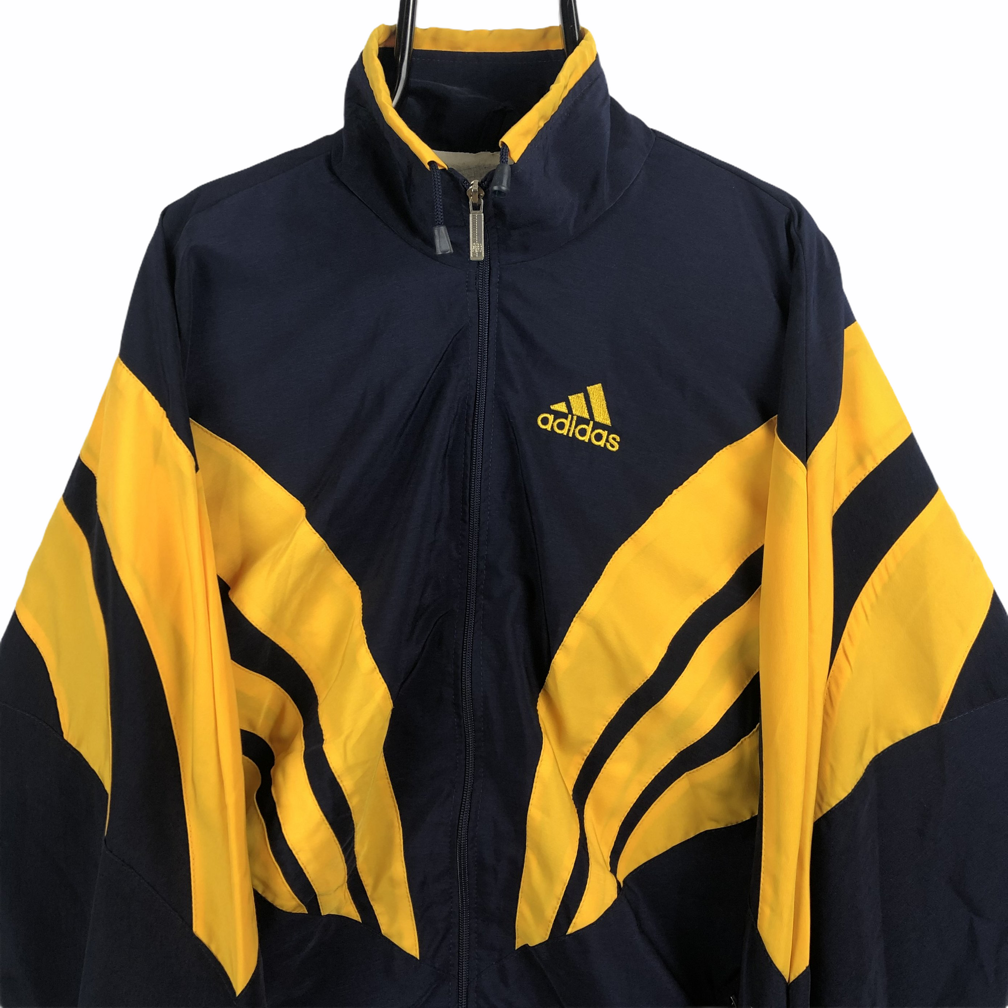 Vintage 90s Adidas Track Jacket in Navy & Yellow - Men's XL/Women's XXL