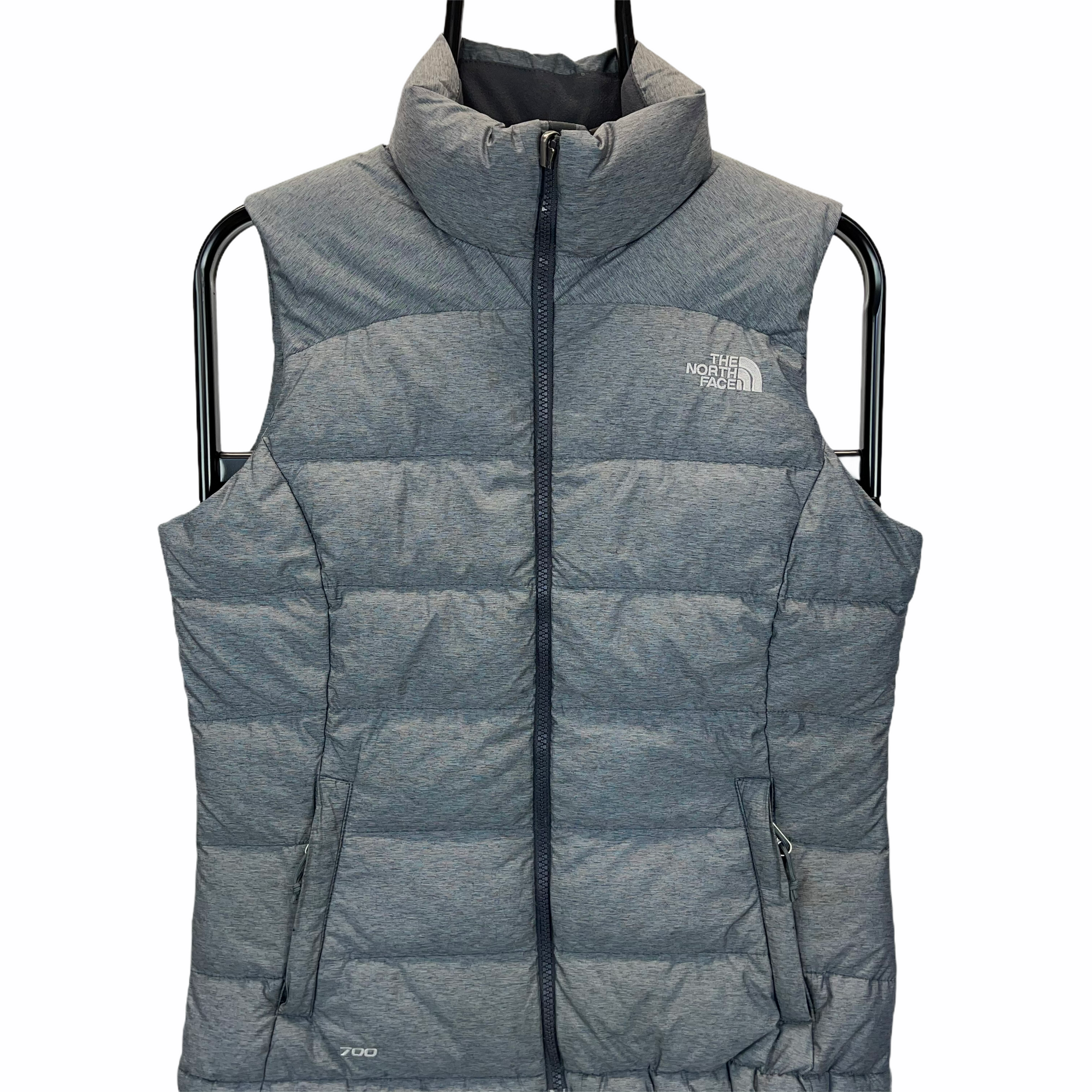 THE NORTH FACE NUPTSE 700 GILET IN GREY MARL - MEN'S XS/WOMEN'S SMALL