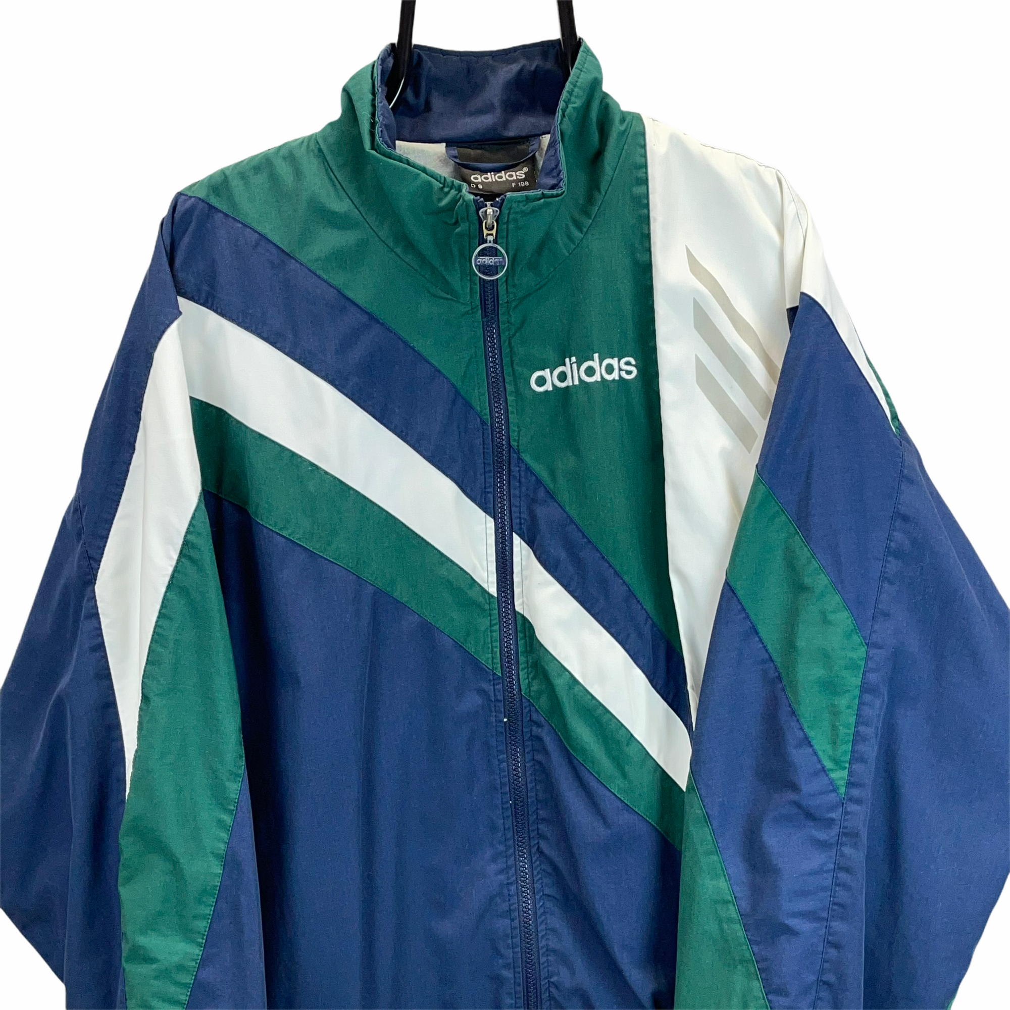 VINTAGE 80S ADIDAS TRI-COLOUR TRACK JACKET - MEN'S XL/WOMEN'S XXL