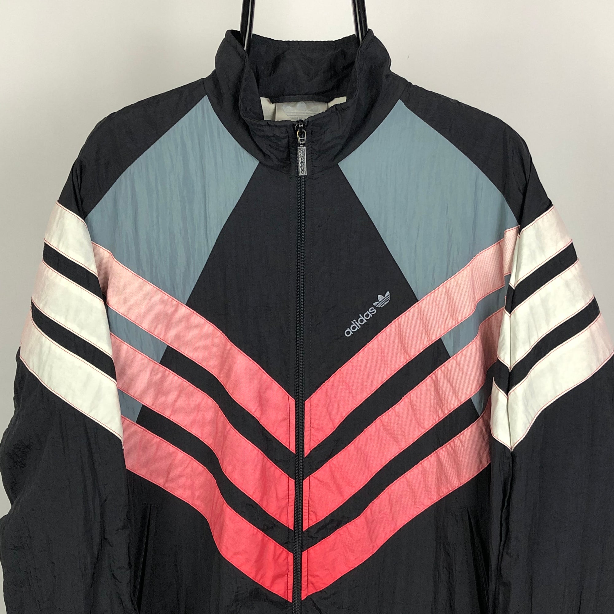 Vintage Adidas Track Jacket in Black/Red/Grey - Men's Medium/Women's Large