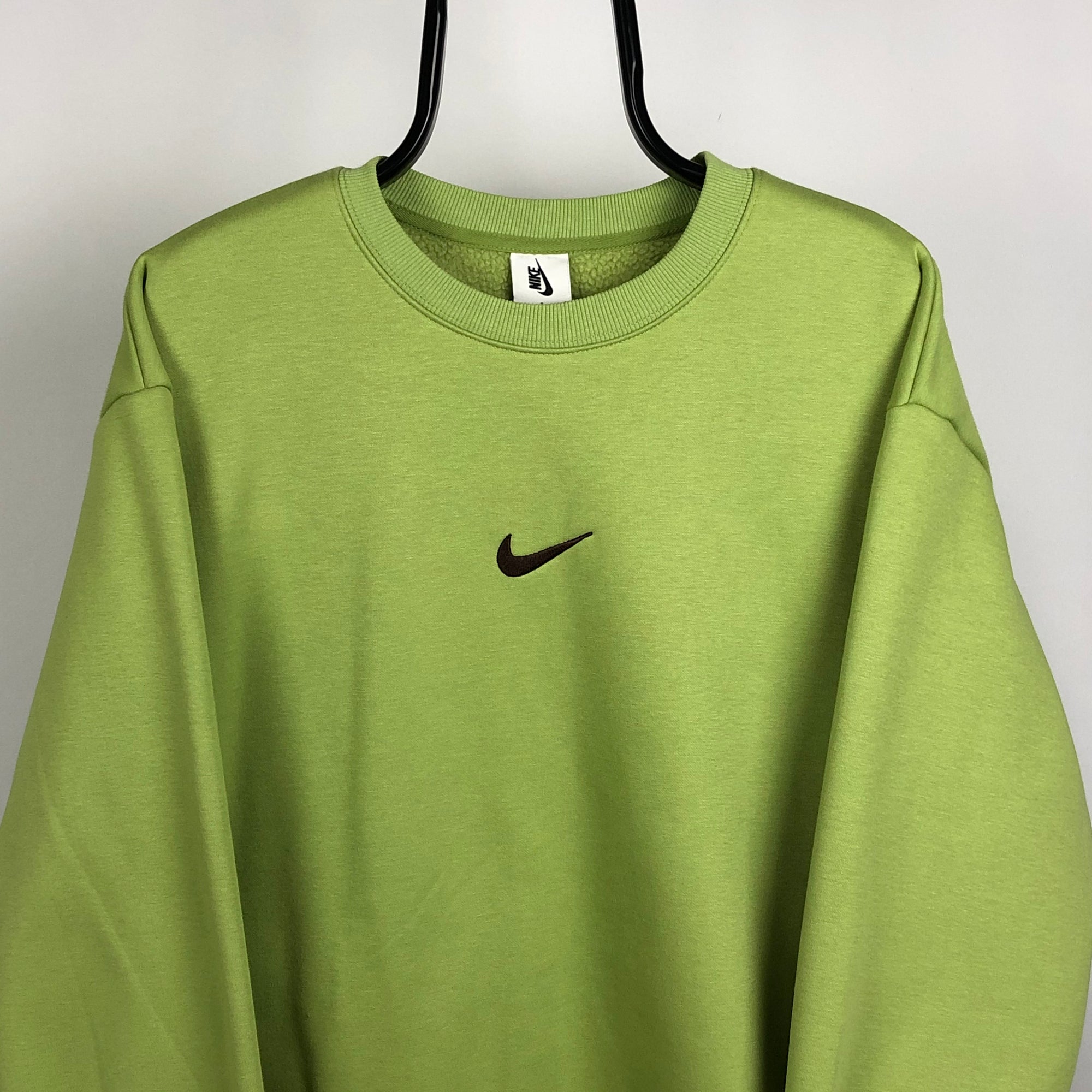 Nike Embroidered Centre Swoosh Sweatshirt in Avocado Green - Men's Medium/Women's Large