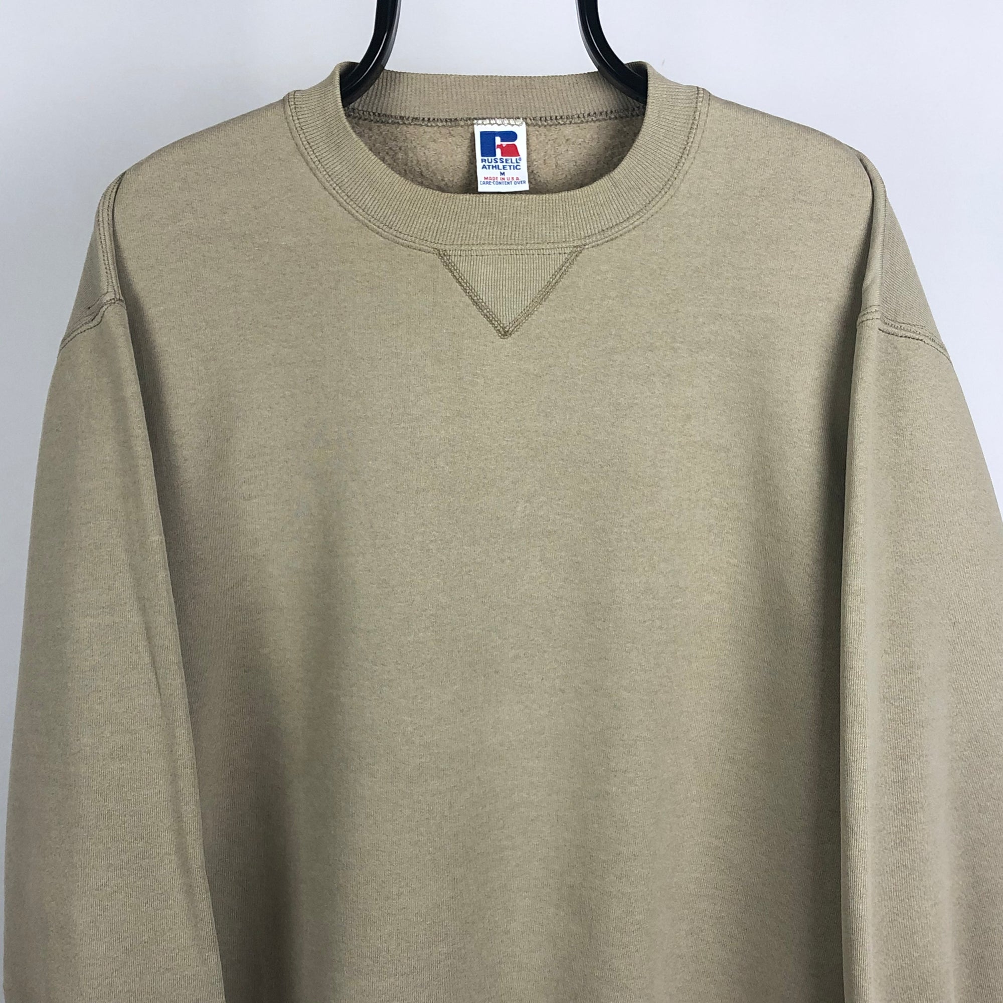 Vintage  Russell Athletic Sweatshirt in Beige - Men's Medium/Women's Large